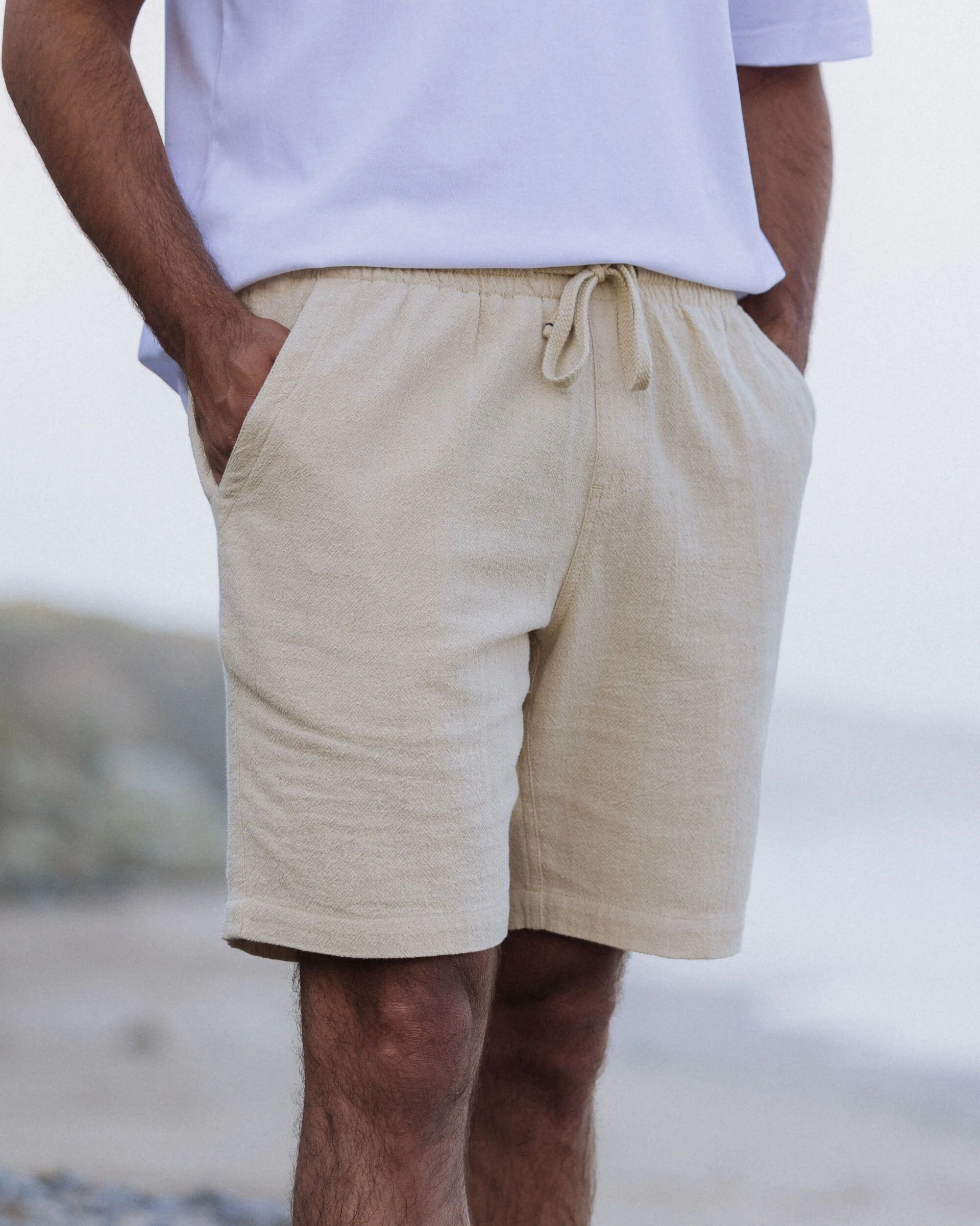 Drifter Cotton Linen Blend Short - Stone - Image 4