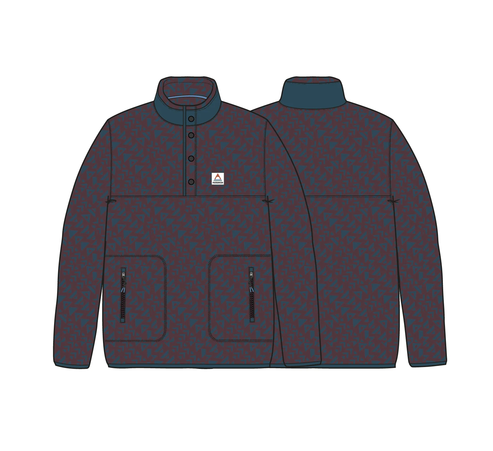 Dusk Polartec® Fleece - Diagonal Geo Fig - Image 9