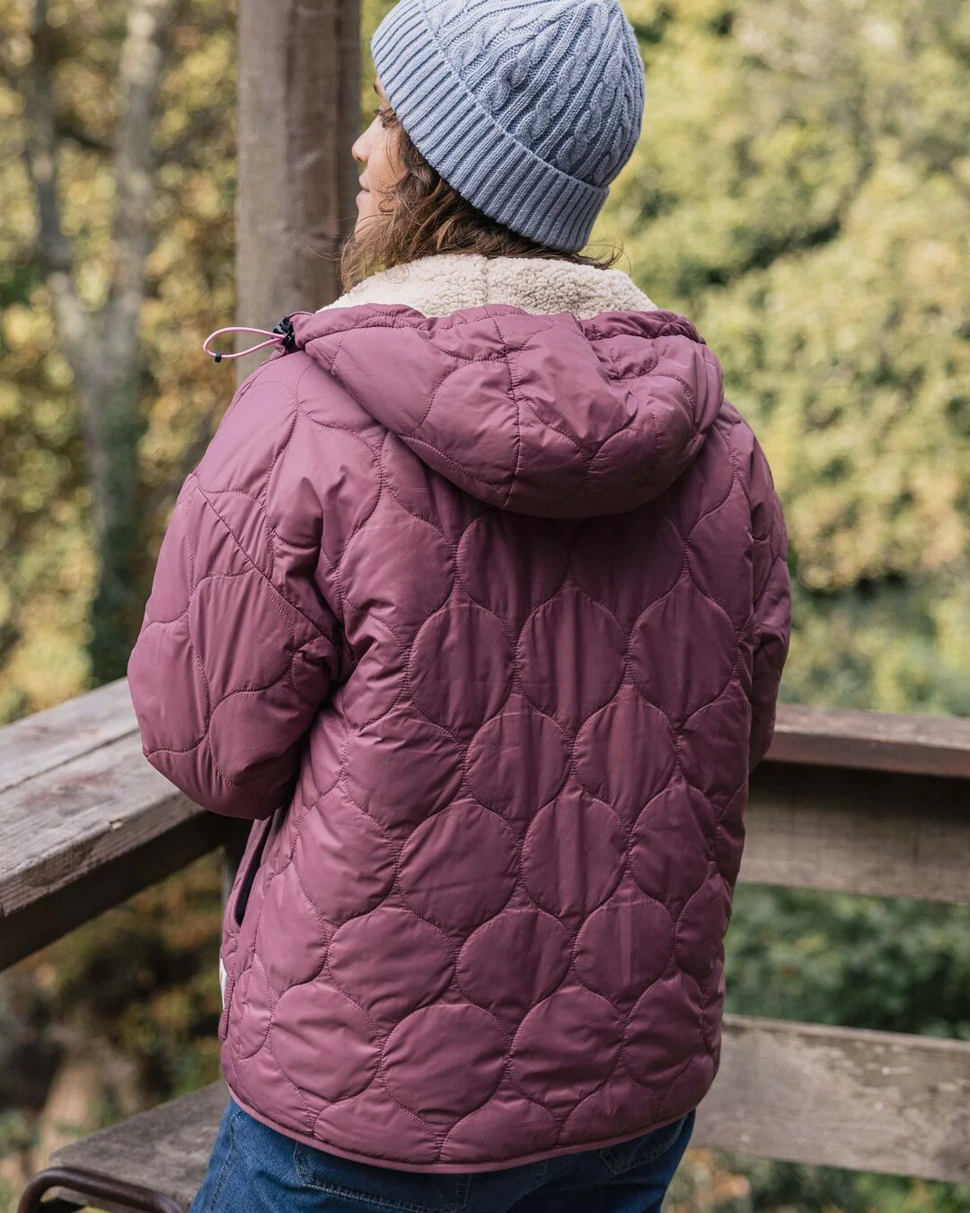 Earthy Sherpa Lined Insulated Jacket - Crushed Berry - Image 3