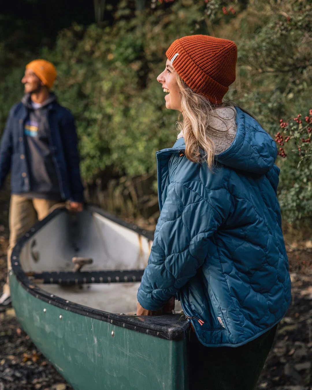 Earthy Sherpa Lined Insulated Jacket - Washed Blue - Image 3