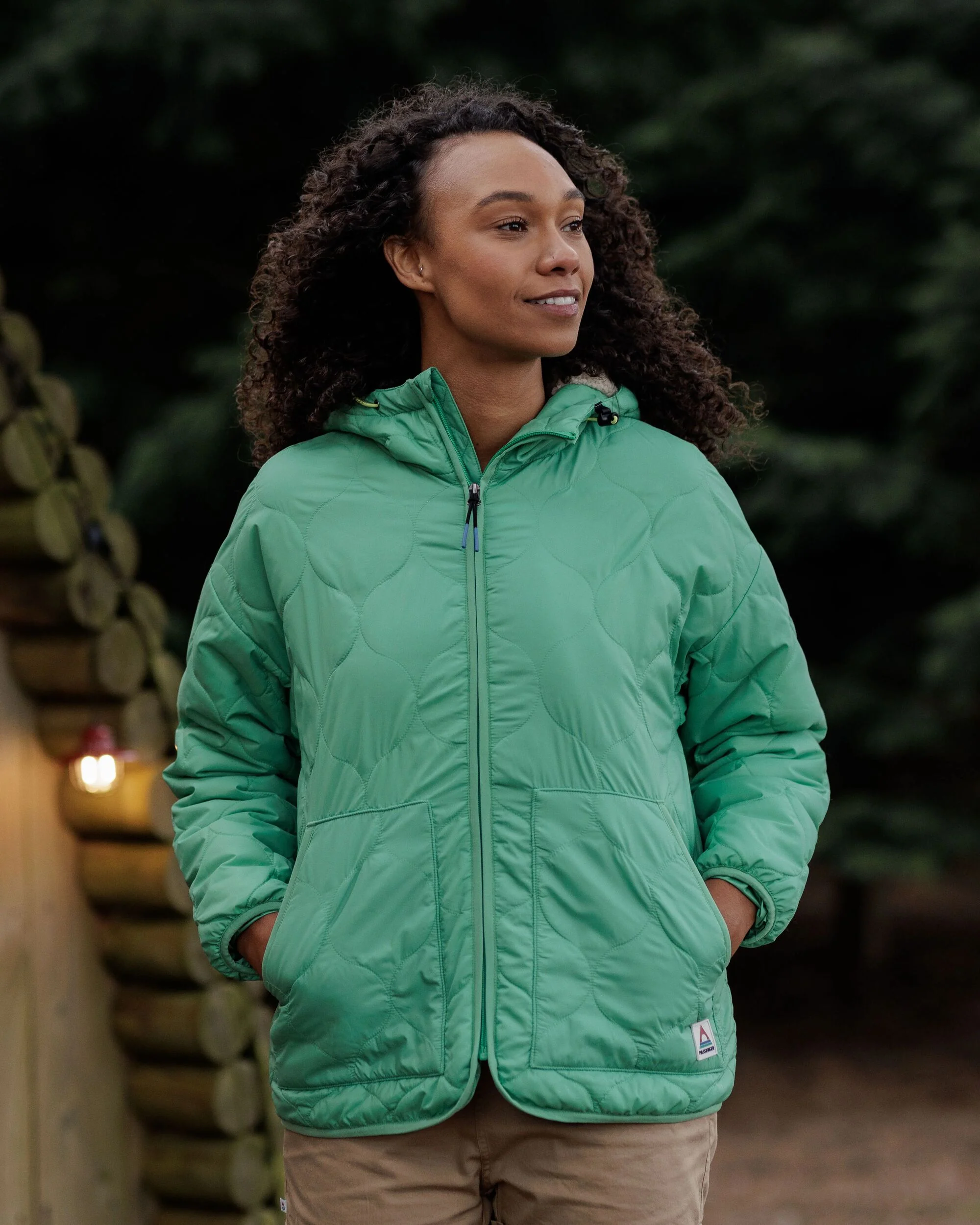 Earthy Sherpa Lined Insulated Jacket - Green Spruce - Image 2