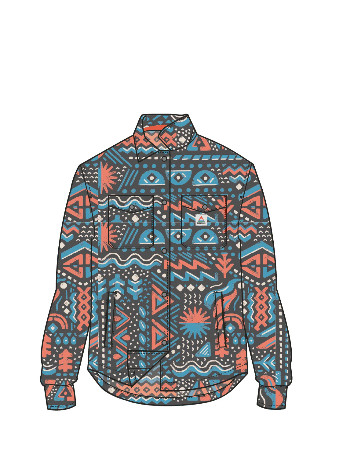East Polar Fleece Shirt - Elemental Geo Black - Image 9