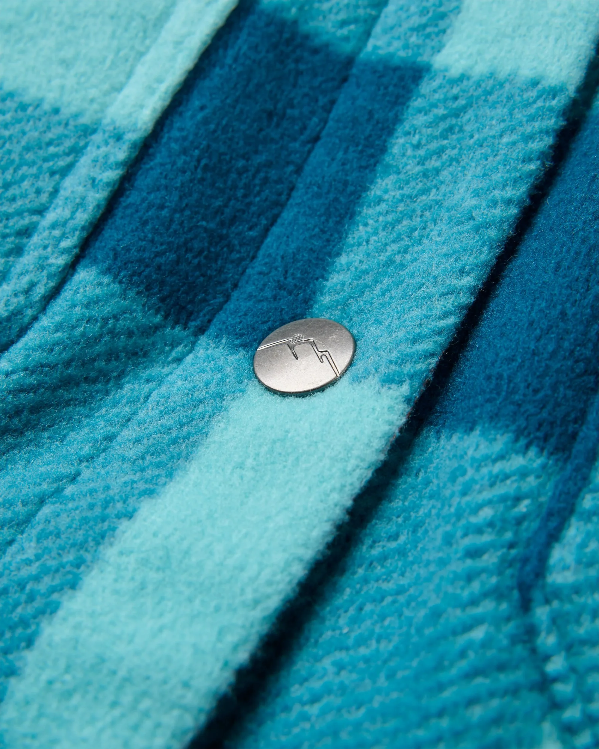 East Polar Fleece Shirt - Retro Blue Check - Image 5