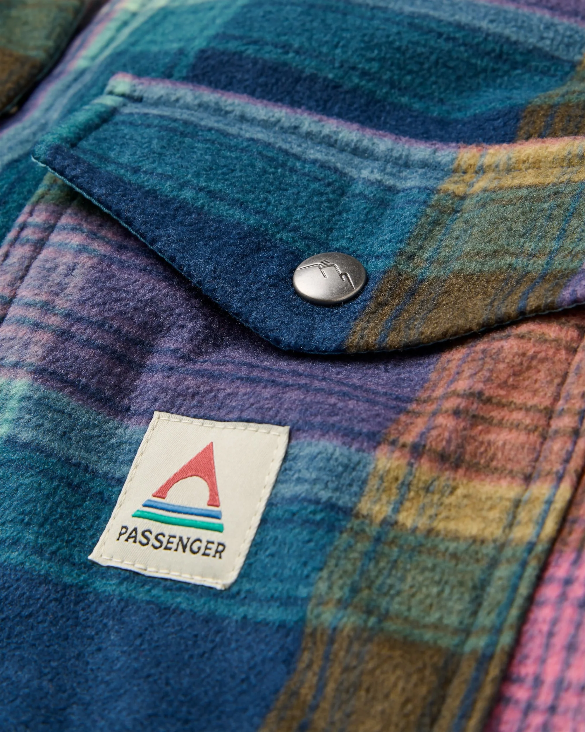 East Polar Fleece Shirt - Rich Navy Multi Check - Image 4