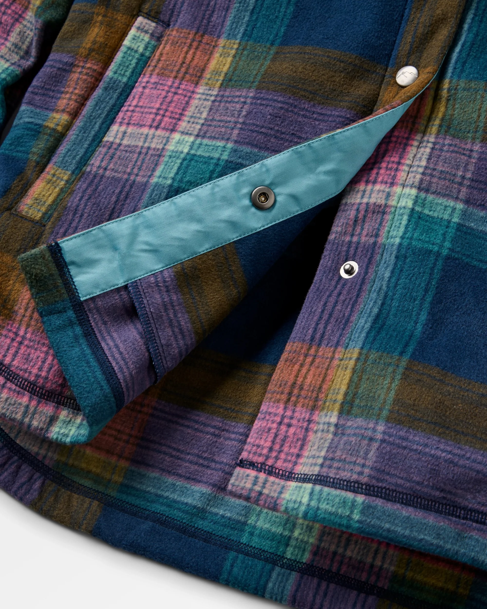 East Polar Fleece Shirt - Rich Navy Multi Check - Image 5
