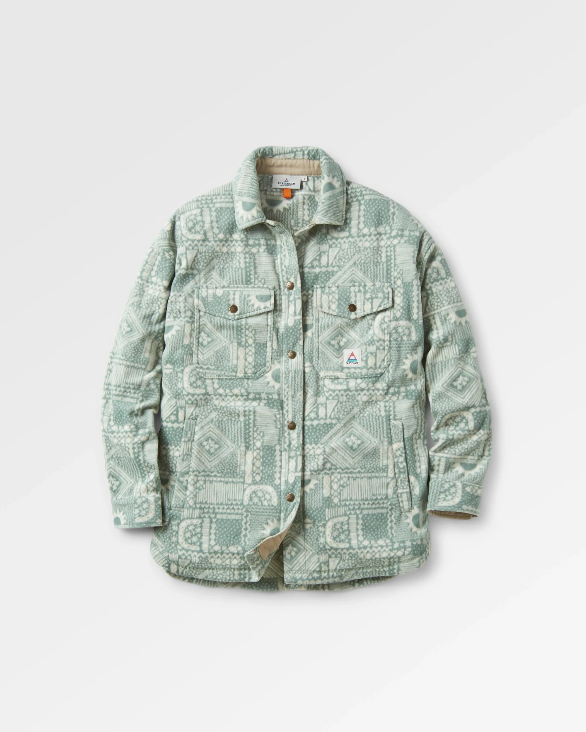 East Polar Fleece Shirt - Vintage Patchwork Pistachio - Image 2