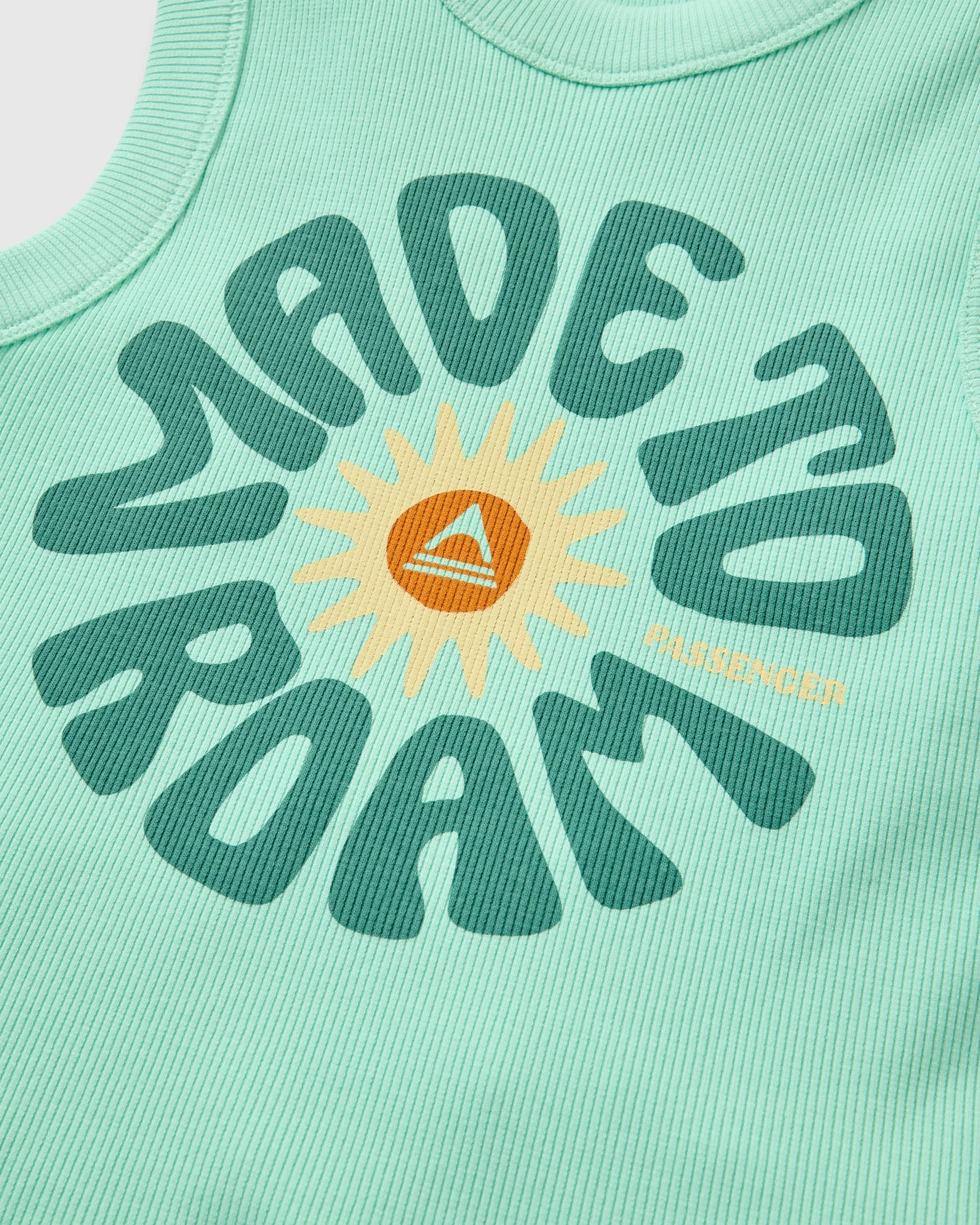 Easy Days Ribbed Graphic Vest - Aquamarine - Image 2