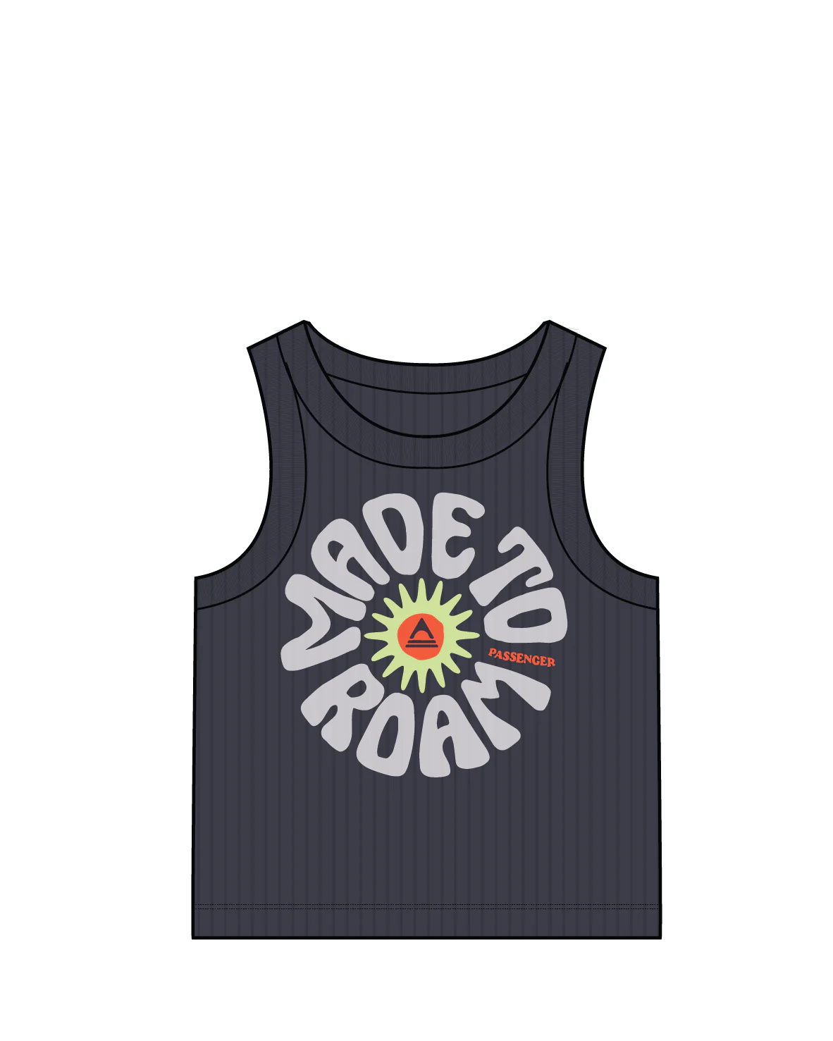 Easy Days Ribbed Graphic Cropped Vest - Black - Image 7