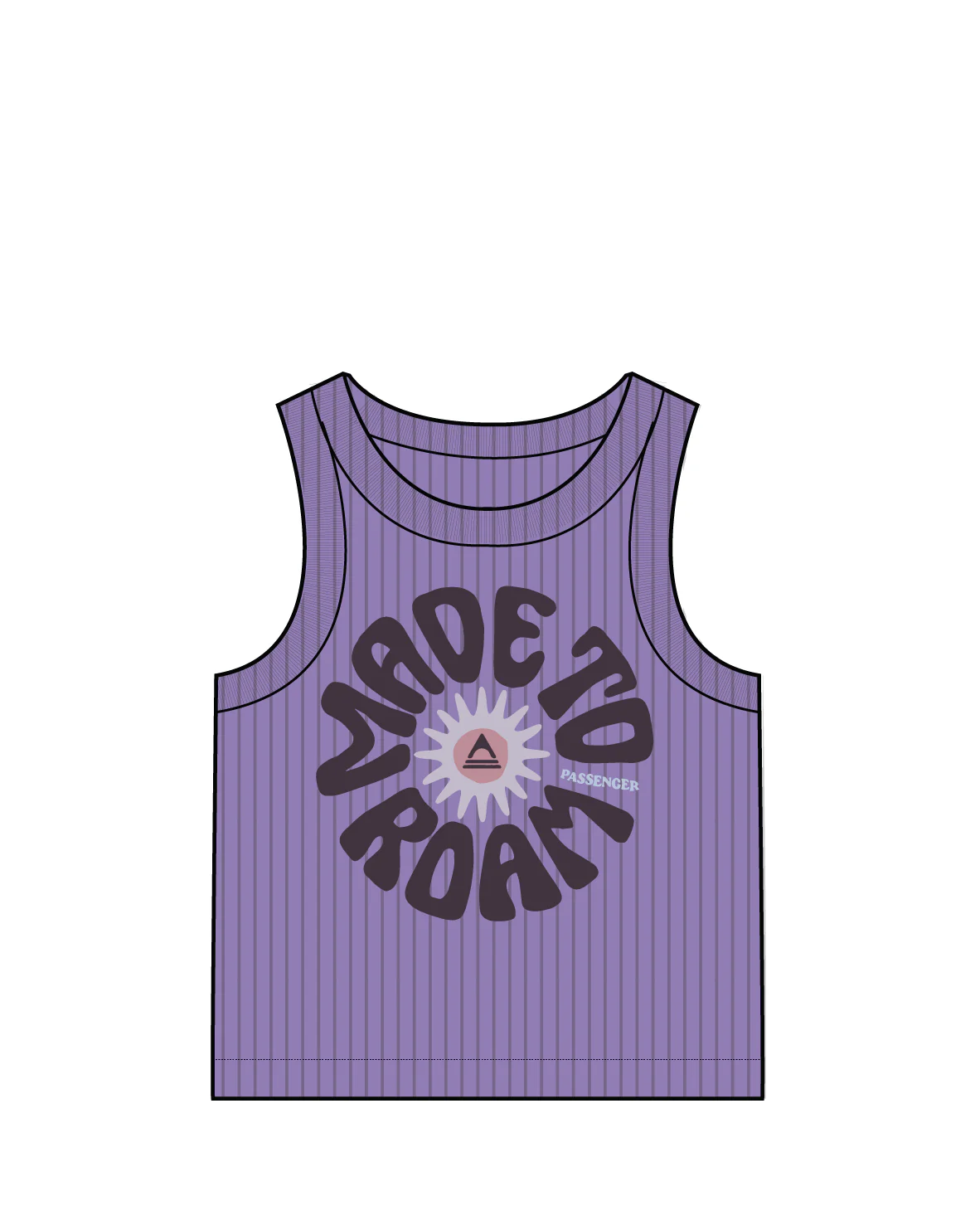 Easy Days Ribbed Graphic Cropped Vest - Retro Purple - Image 9