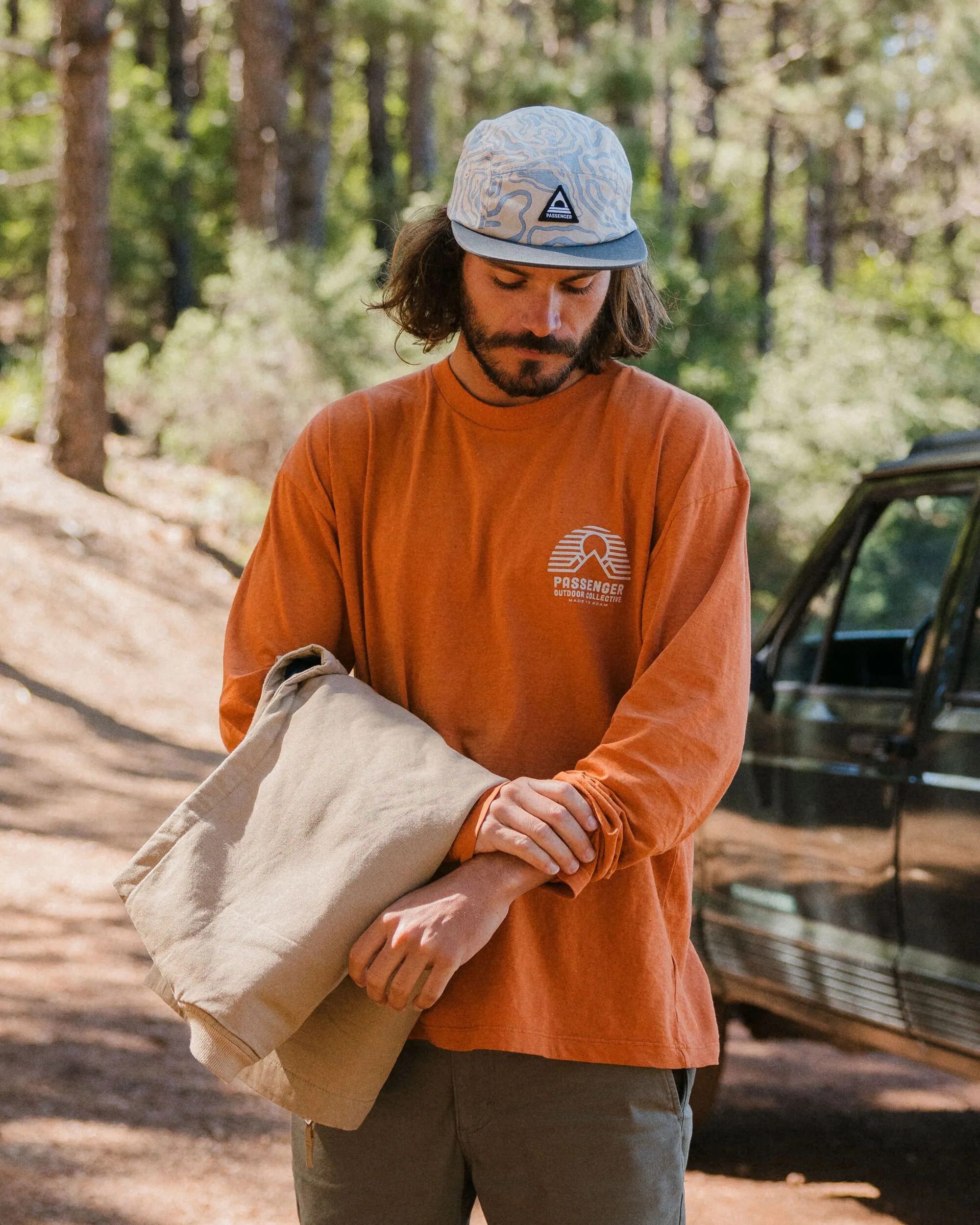 Elbio Relaxed Fit LS T-Shirt - Sunset Orange Marl - Image 3