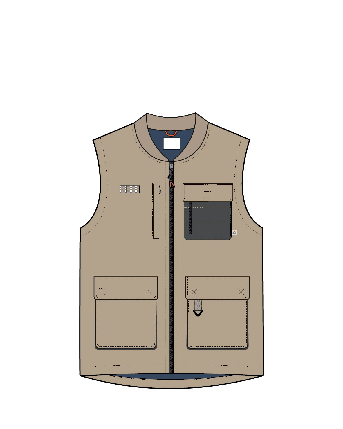 Explorers Organic Cotton Canvas Gilet - Stone - Image 10