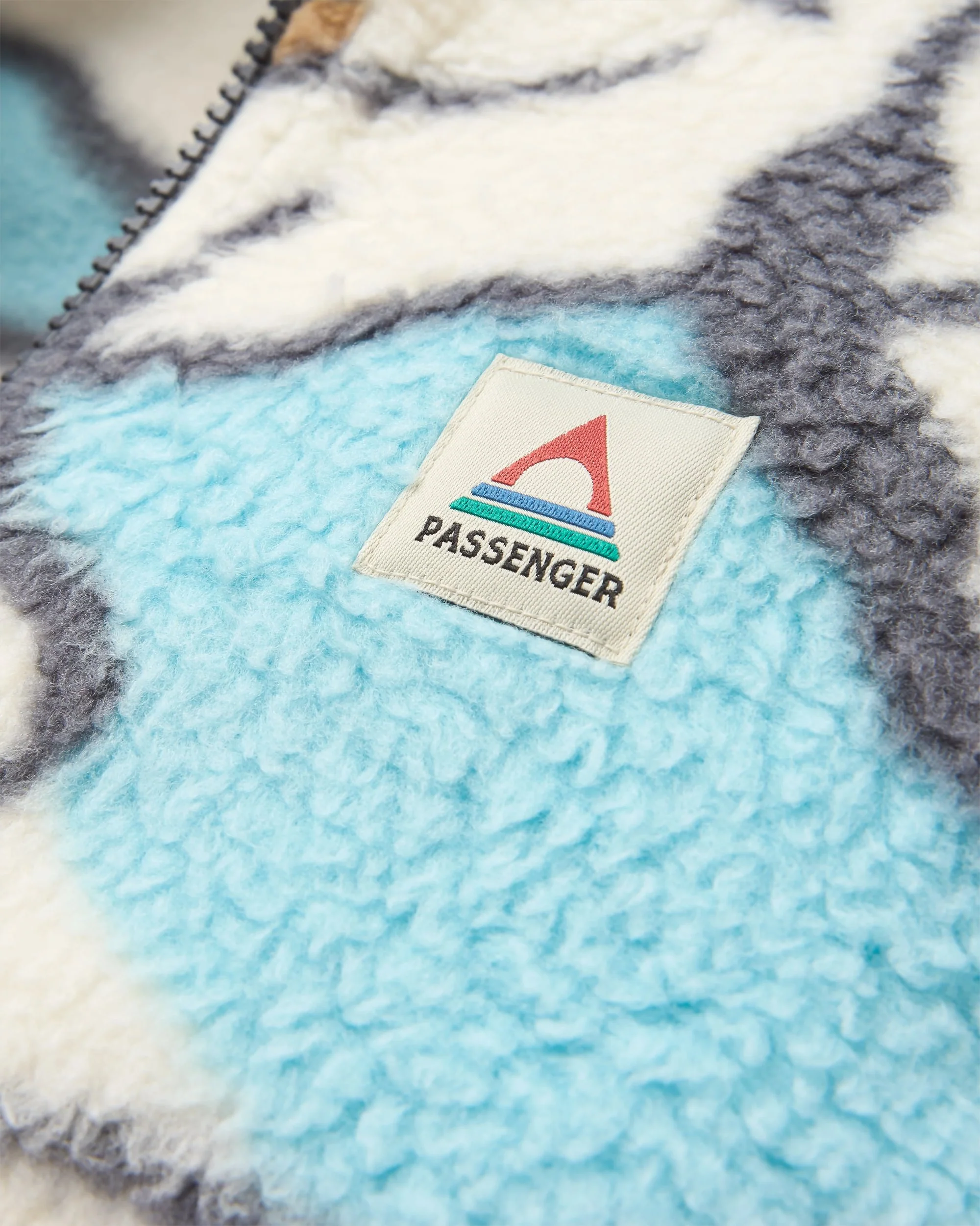 Fairbanks Full Zip Sherpa Fleece - Abstract Trails Off White - Image 8