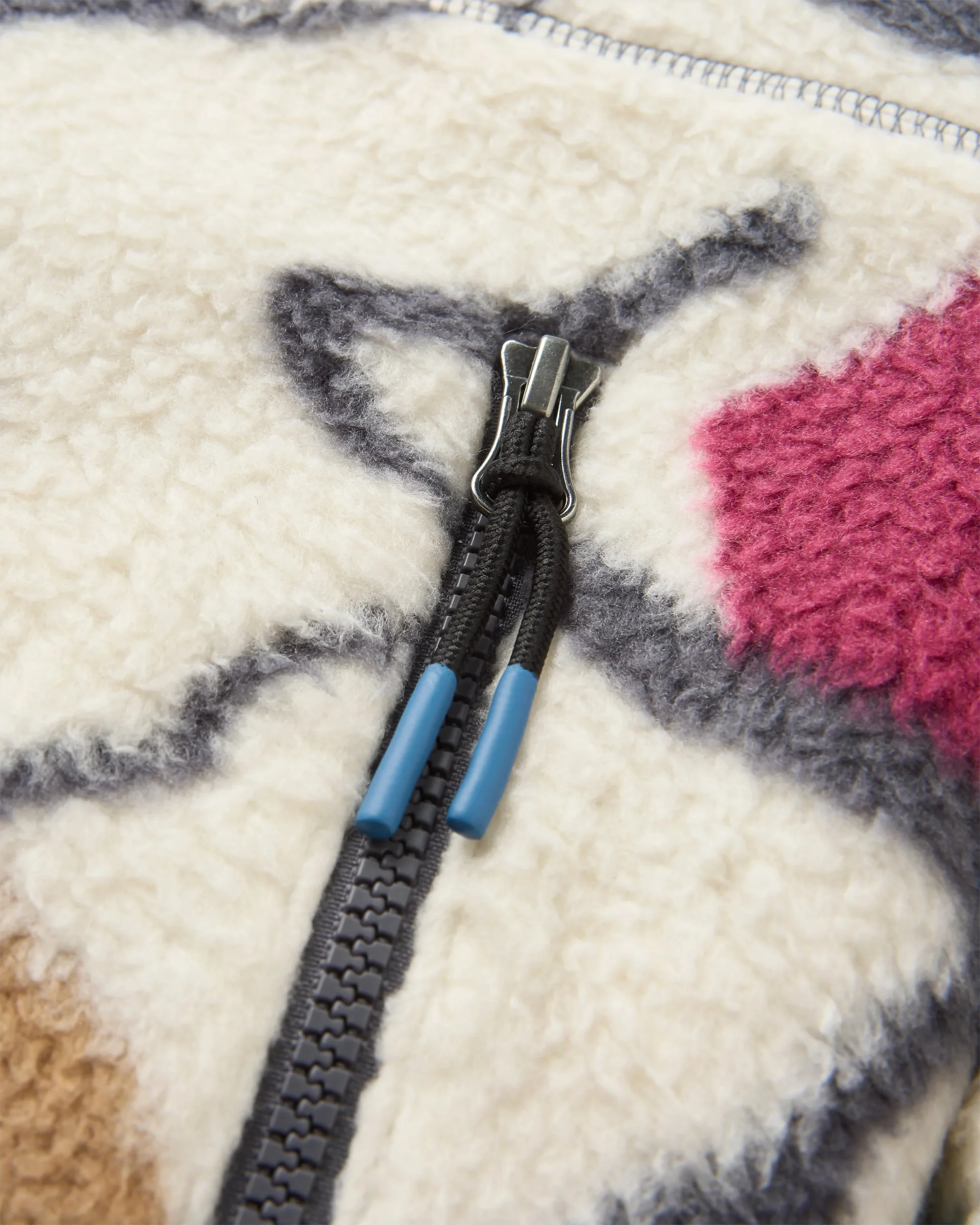 Fairbanks Full Zip Sherpa Fleece - Abstract Trails Off White - Image 9