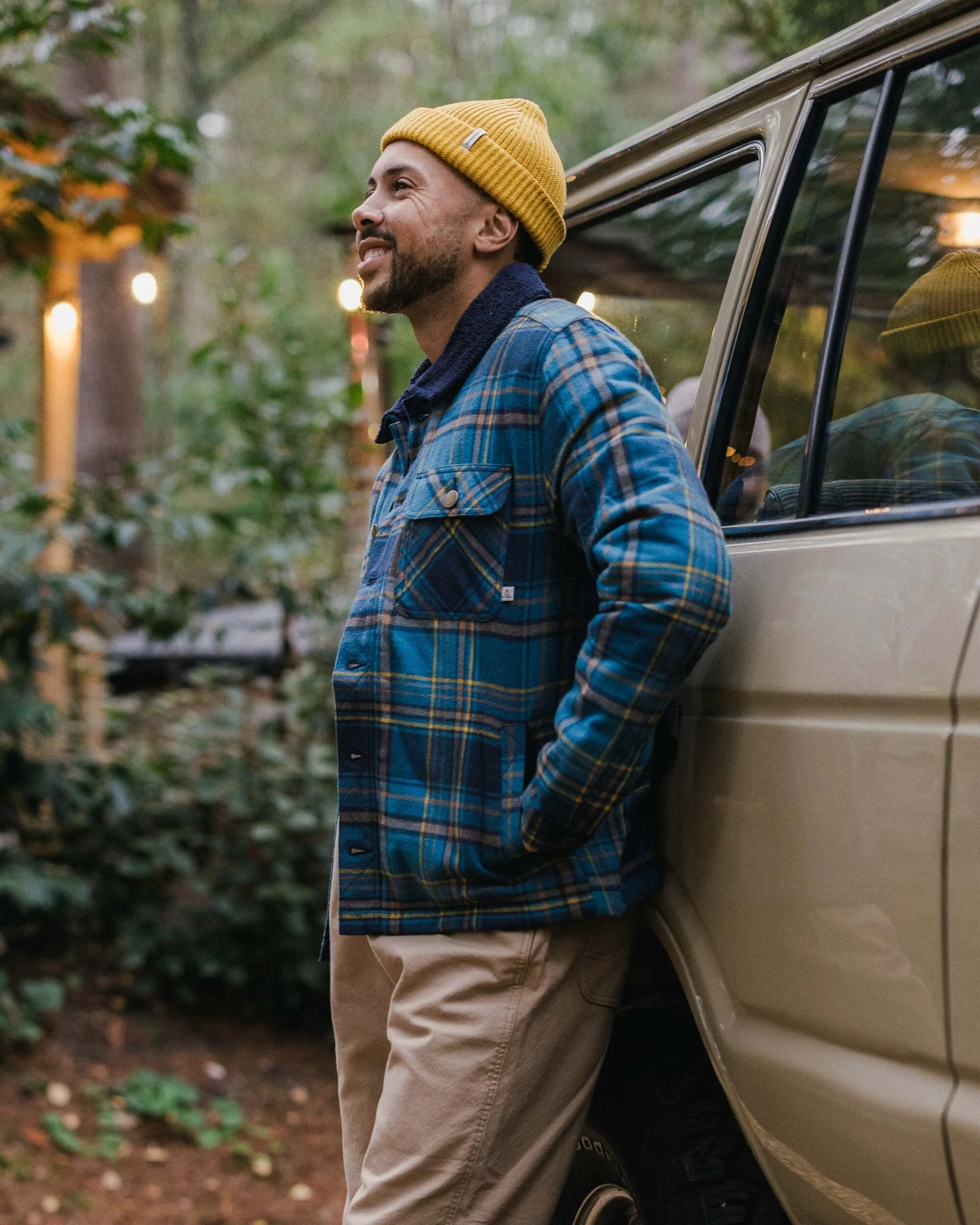 Falcon Organic Cotton Jacket - Tidal Blue Check - Image 3