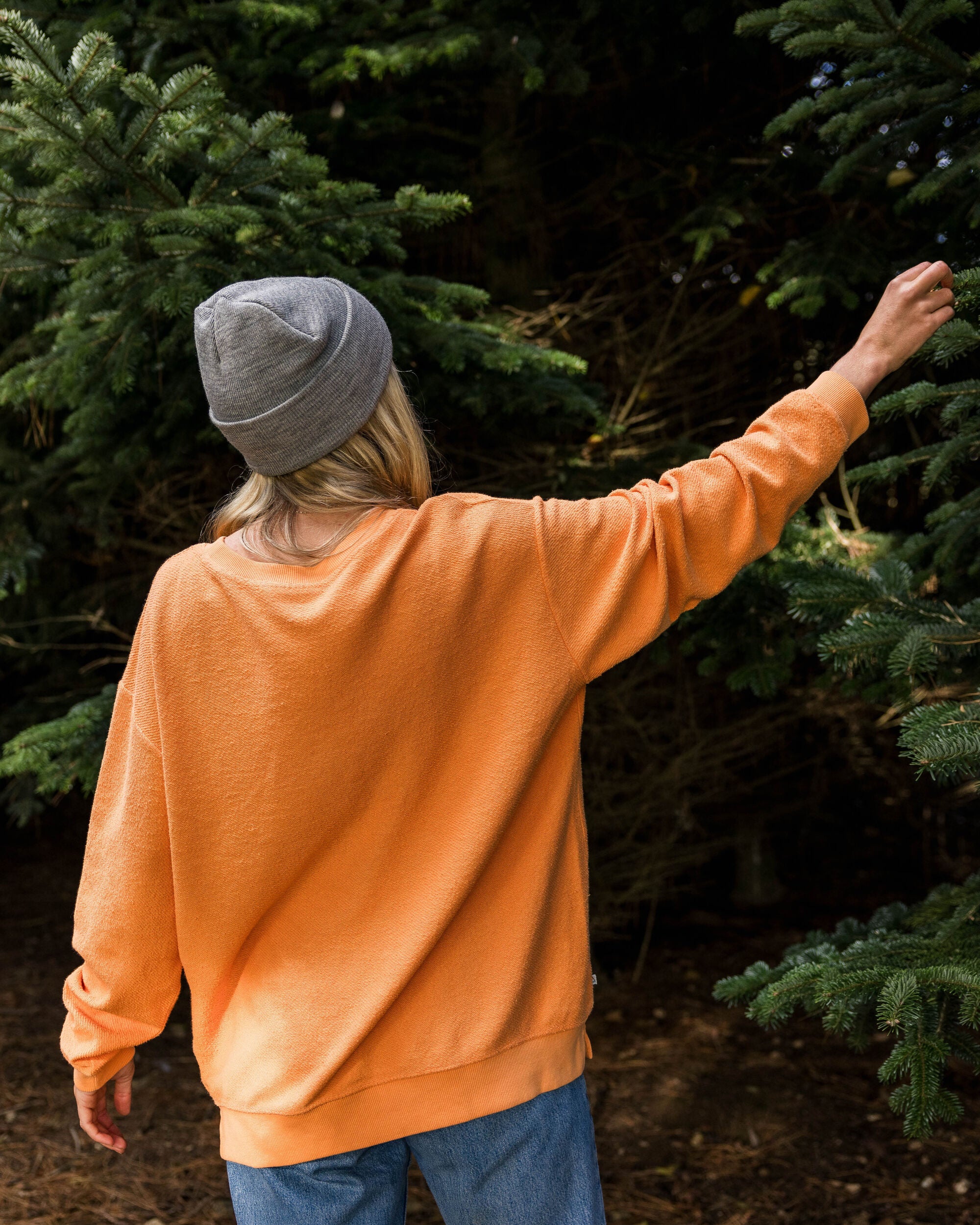 Fauna Organic Cotton Textured Sweatshirt - Apricot - Image 5