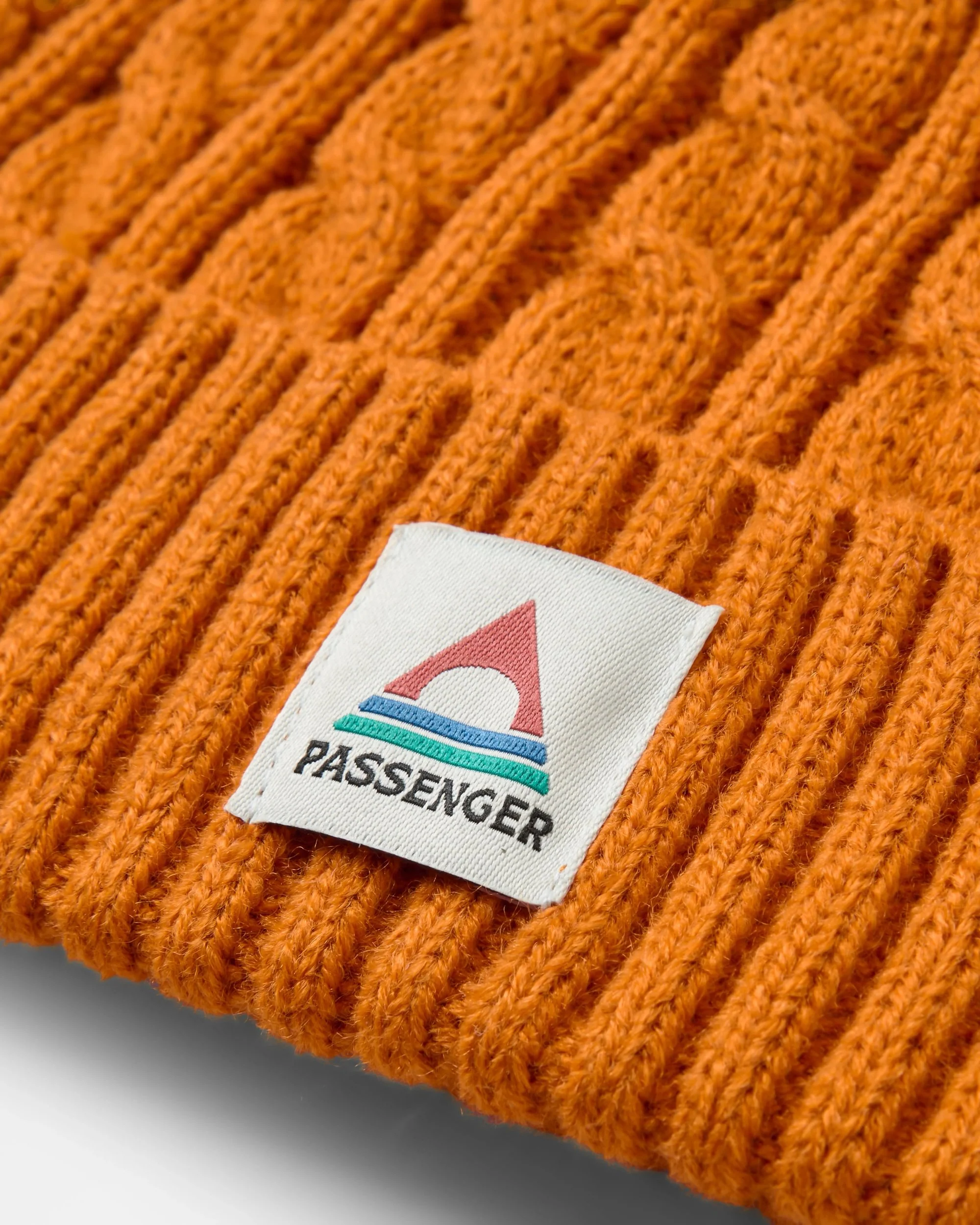 Fireside Cable Knit Beanie - Retro Orange - Image 2