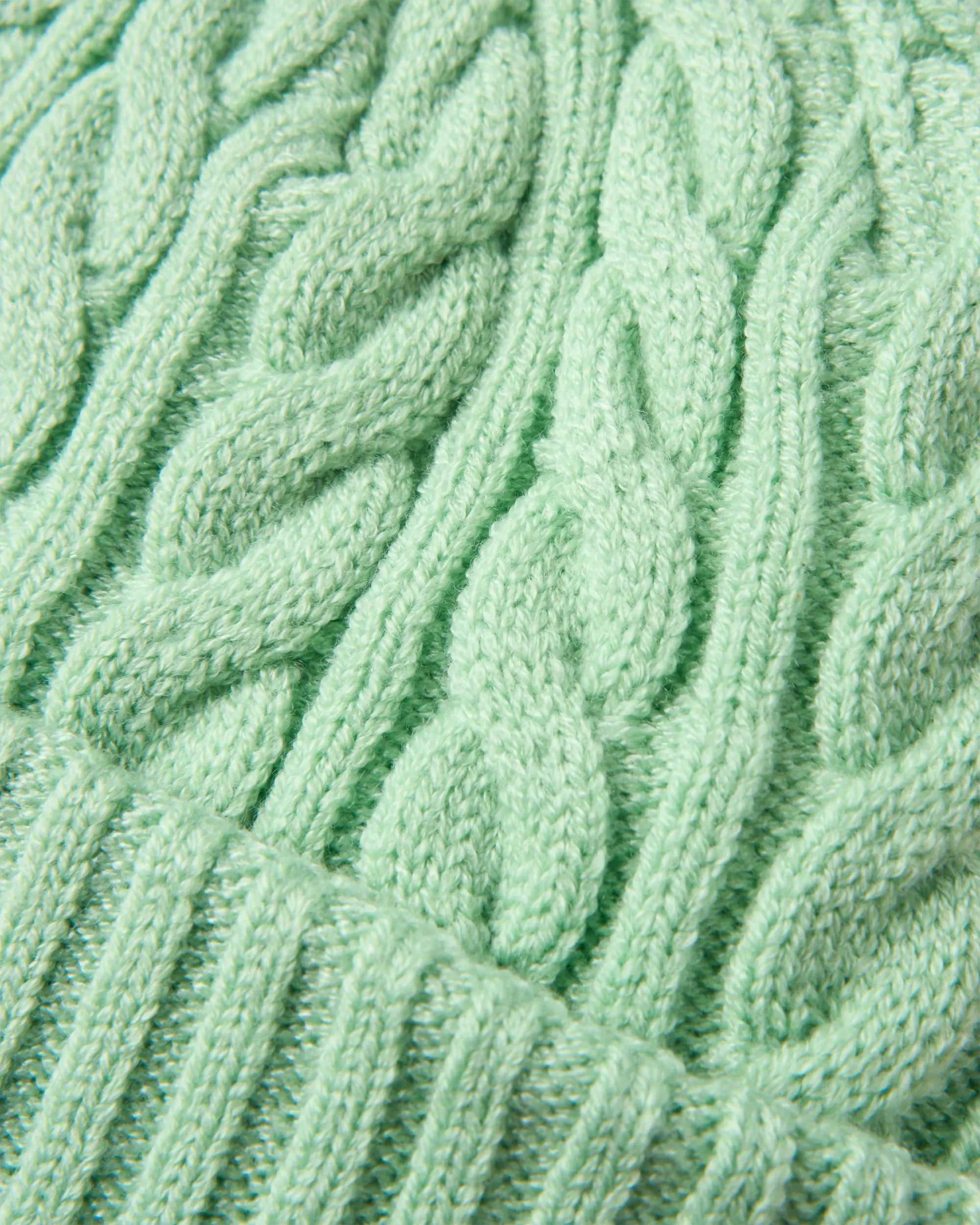 Fireside Cable Knit Beanie - Seafoam - Image 3