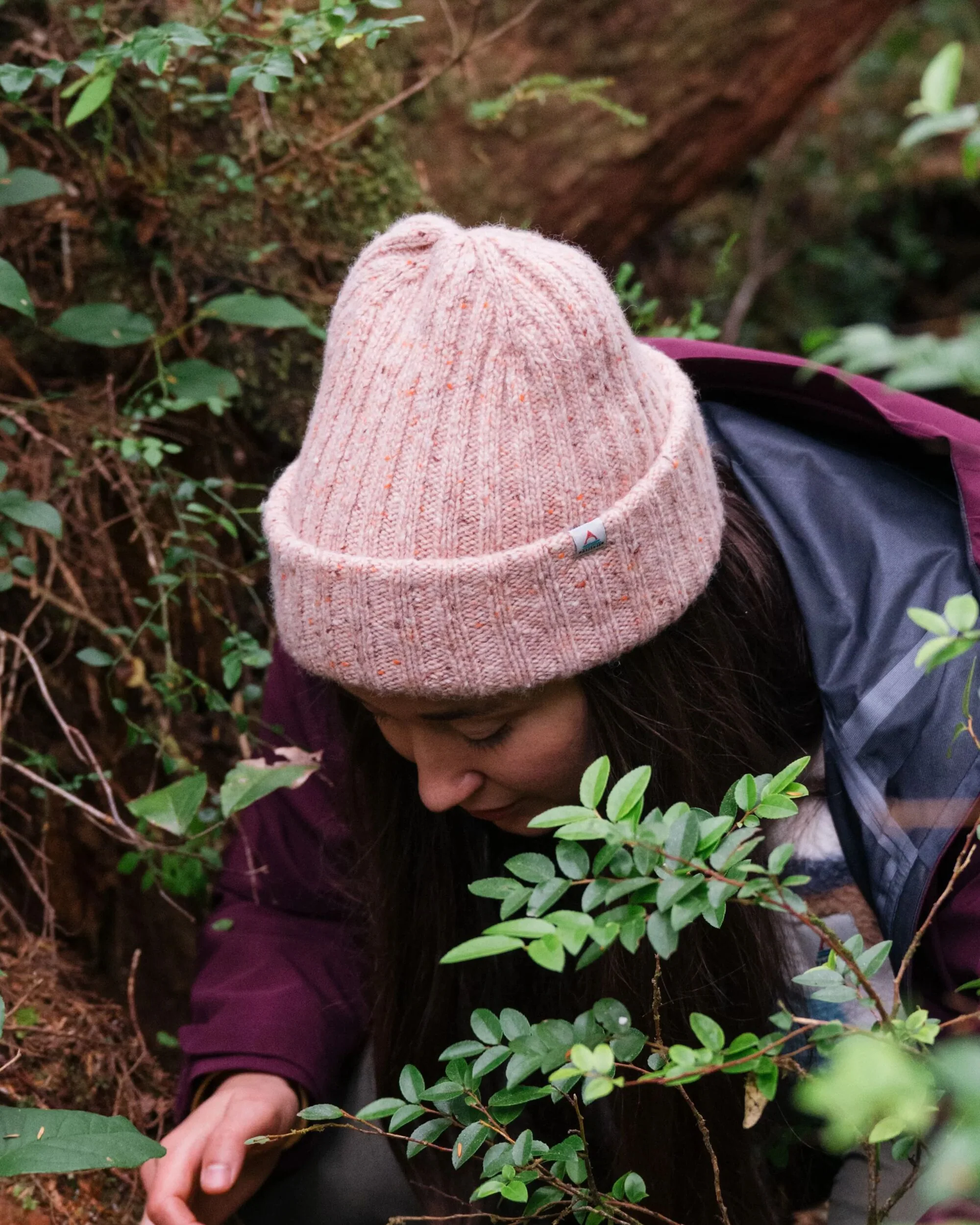 Fisherman Merino Wool Beanie - Blush - Image 3