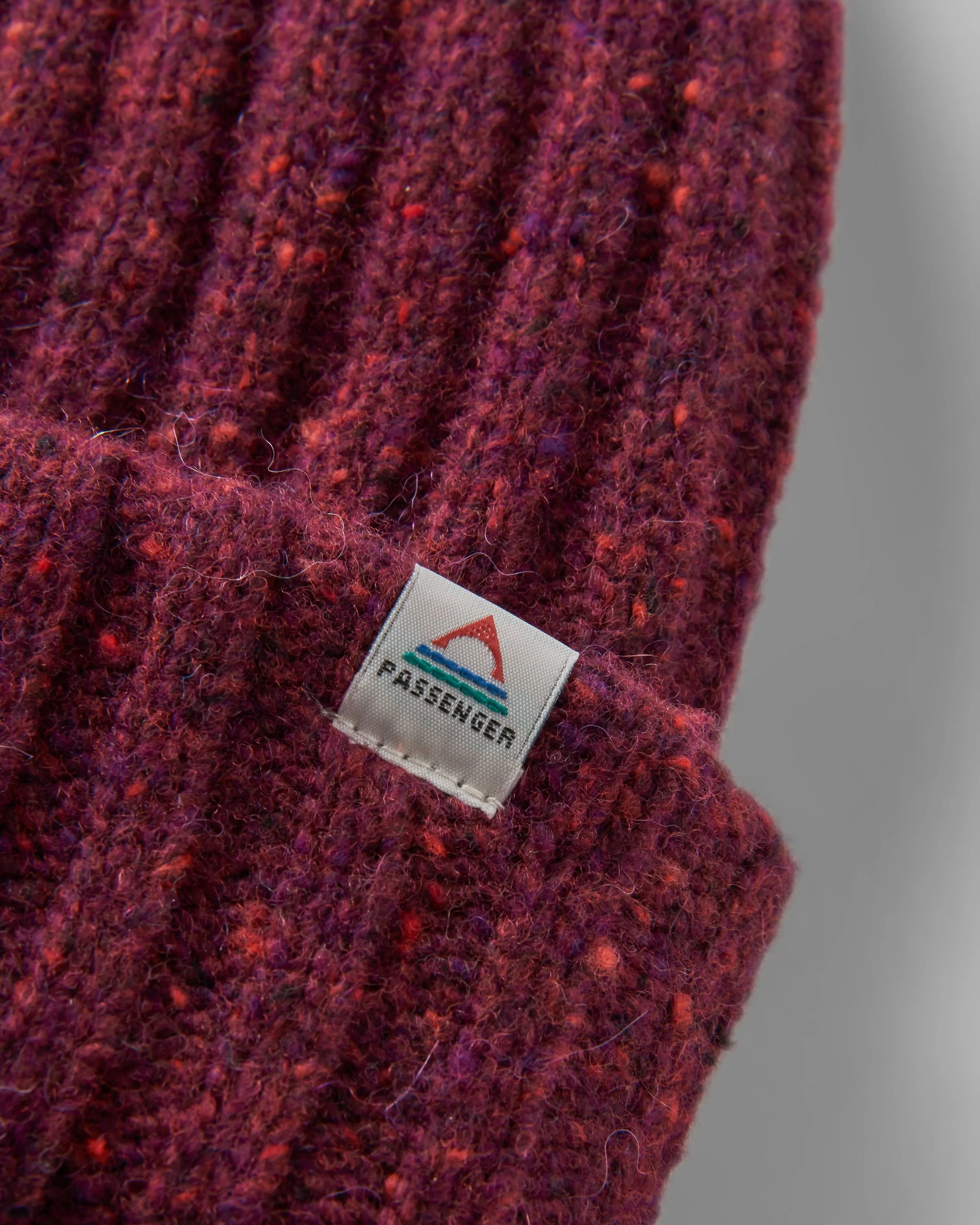 Fisherman Merino Wool Beanie - Wine - Image 4