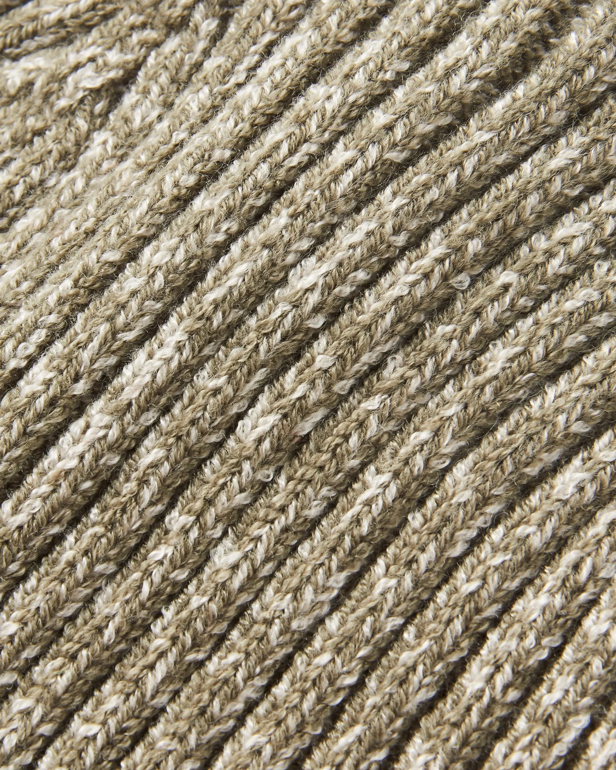 Fisherman Marl Beanie - Khaki - Image 4