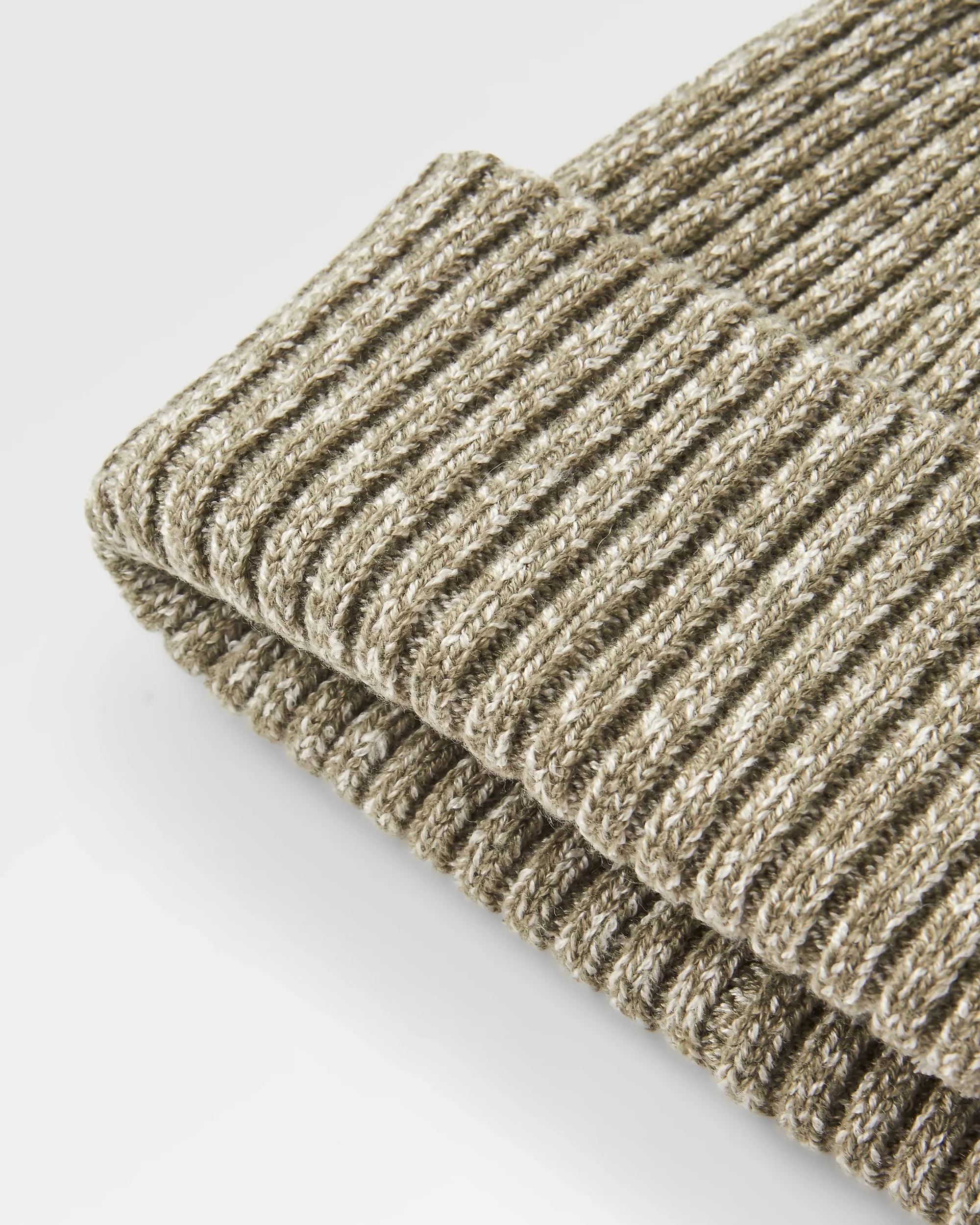Fisherman Marl Beanie - Khaki - Image 5