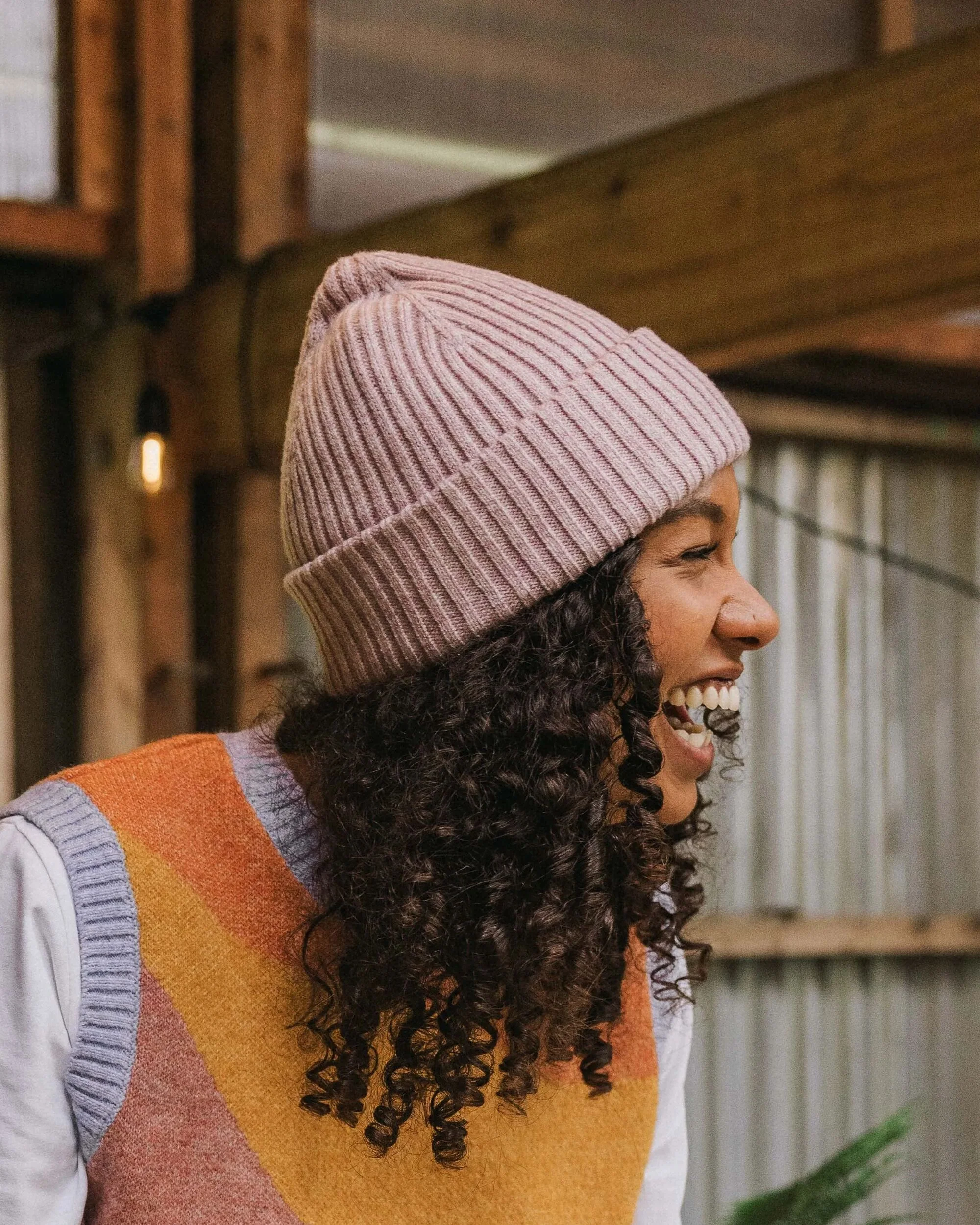 Fisherman Marl Beanie - Pink Haze - Image 2