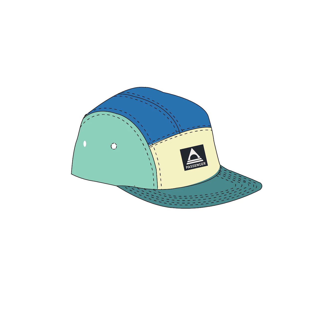 Fixie 5 Panel Cap - Aquamarine - Image 6