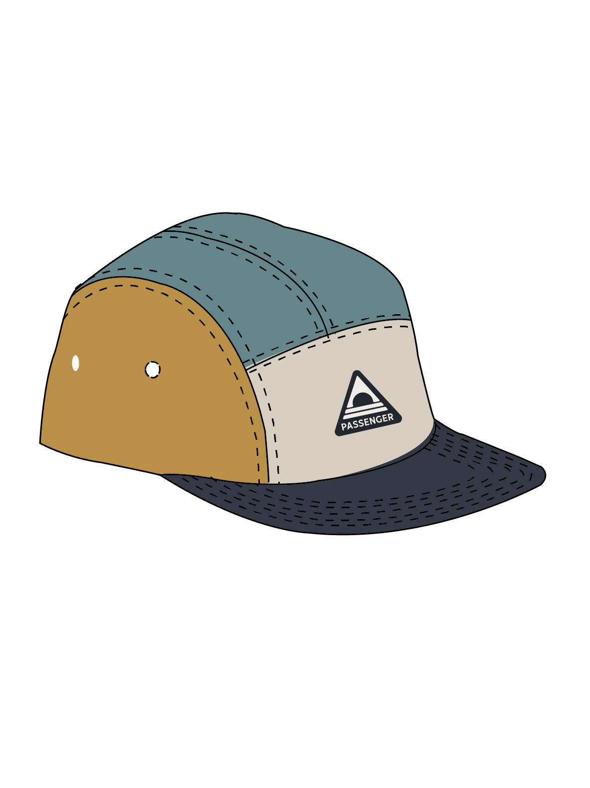 Fixie 5 Panel Cap - Spruce Yellow Multi - Image 6