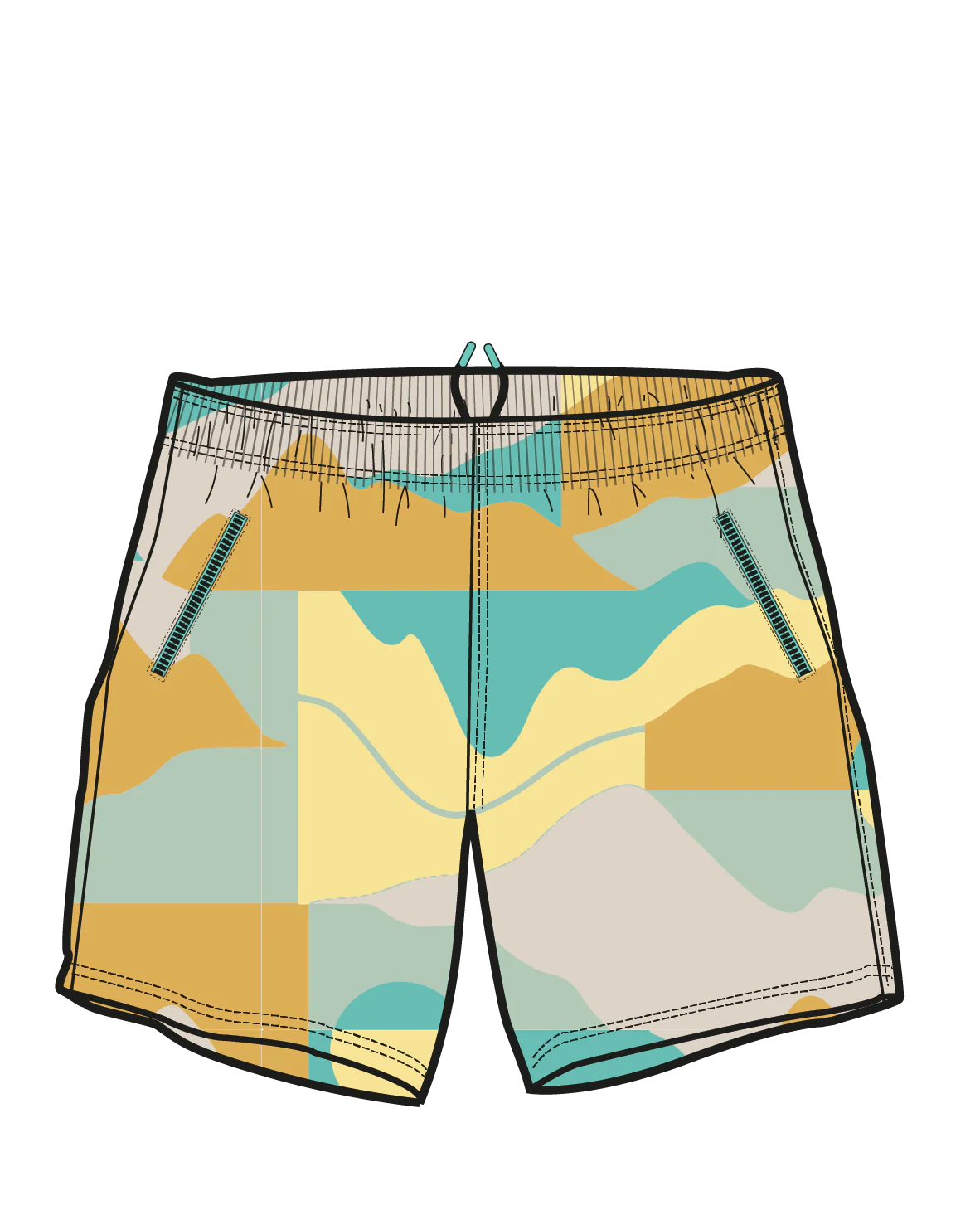 Flaris NetPlus® All Purpose Short - Vista Patchwork Yellow - Image 11