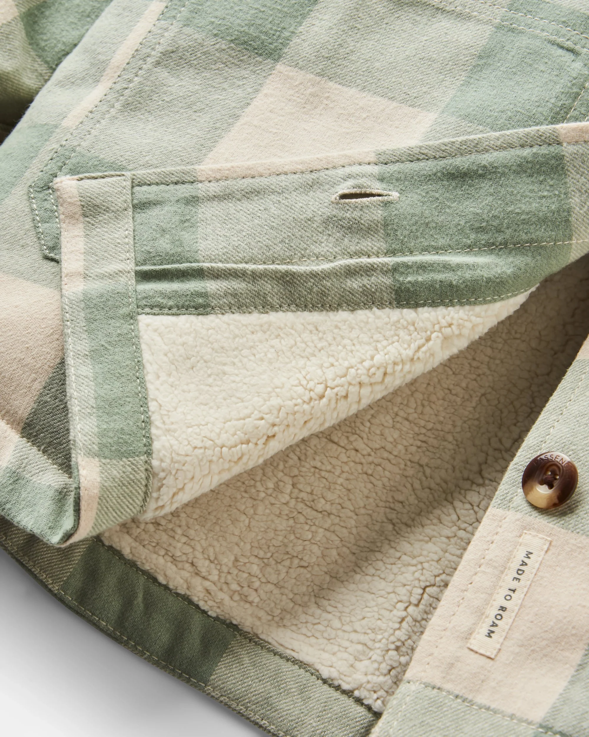 Flint Organic Cotton Overshirt - Pistachio Buffalo Check - Image 7