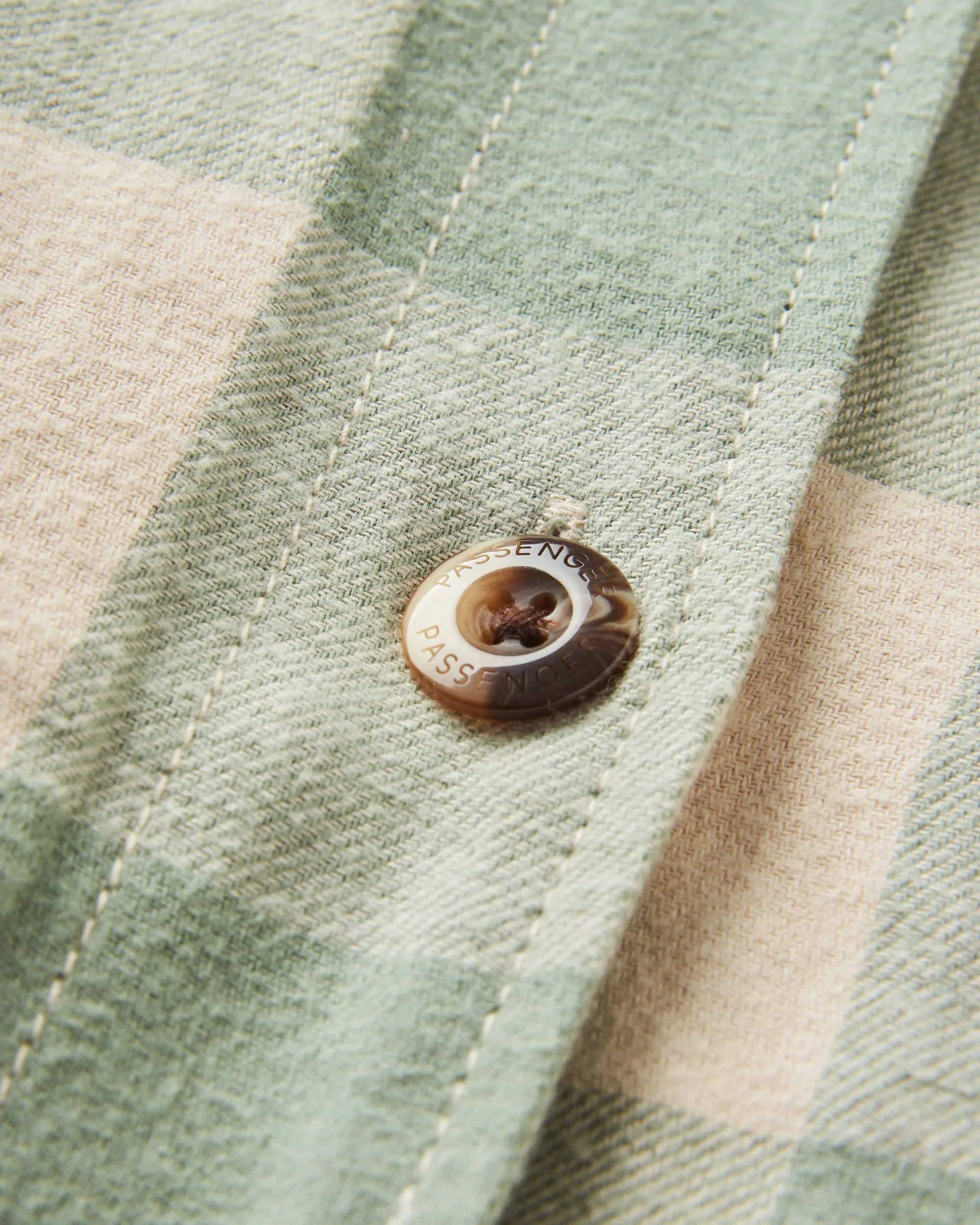 Flint Organic Cotton Overshirt - Pistachio Buffalo Check - Image 8