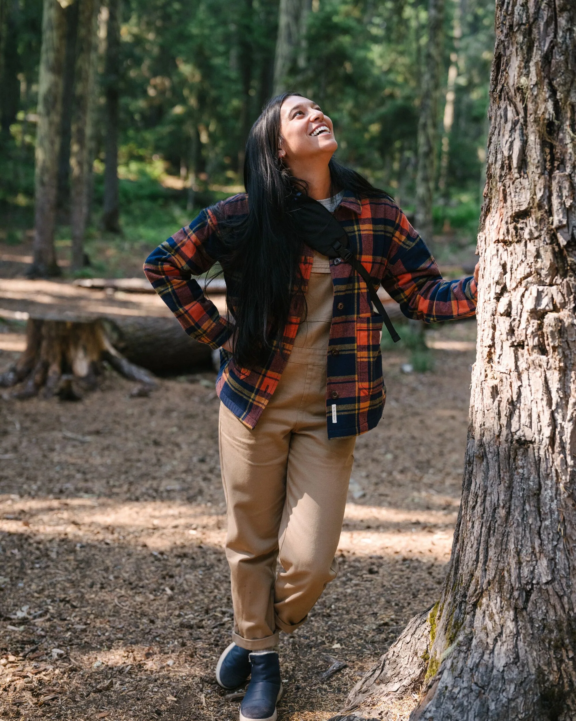 Flint Organic Cotton Overshirt - Rich Navy/Burnt Orange - Image 3