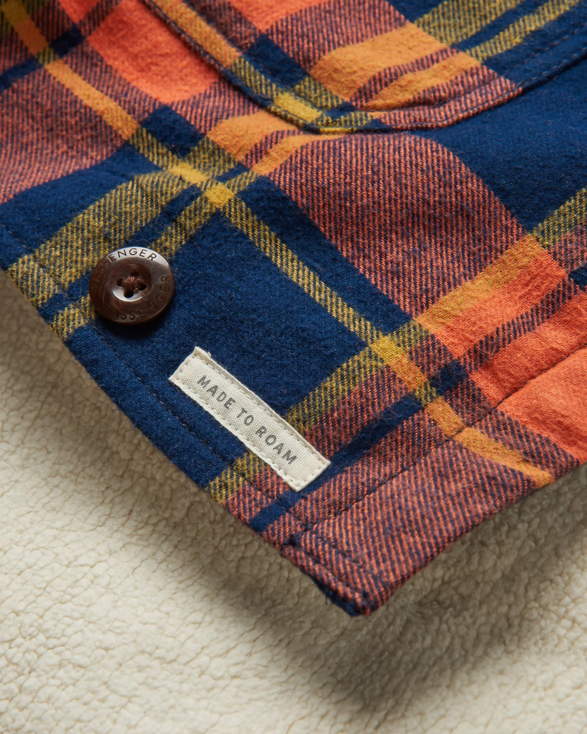 Flint Organic Cotton Overshirt - Rich Navy/Burnt Orange - Image 8