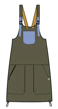 Flo Organic Pinafore Dress - Khaki - Image 9