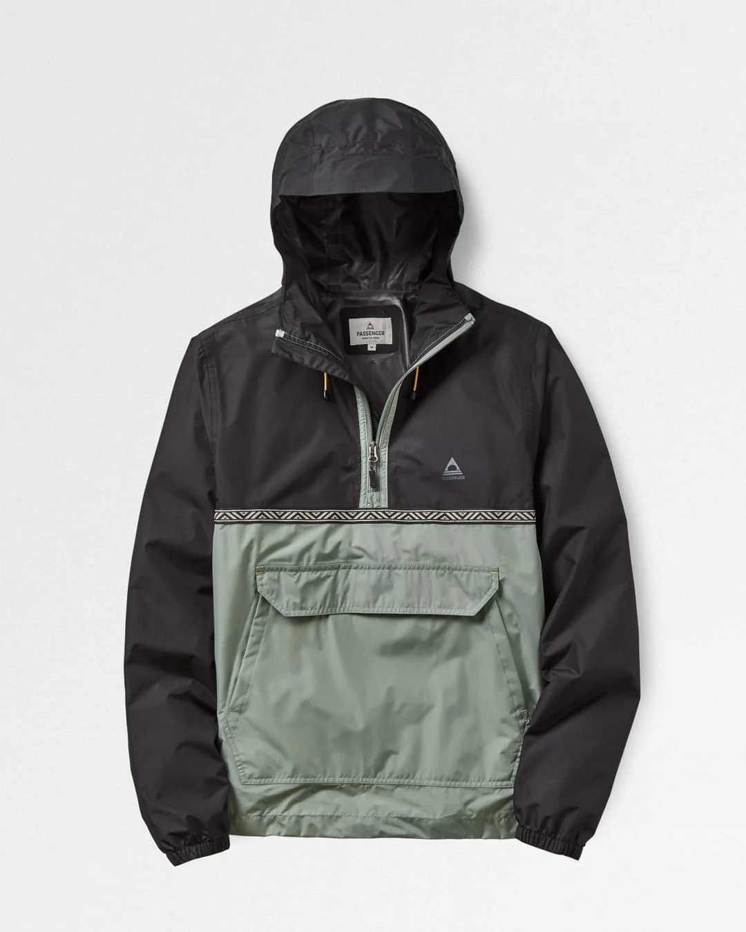 Flow 1/2 Zip Water Resistant Jacket - True Black/Pistachio - Image 9