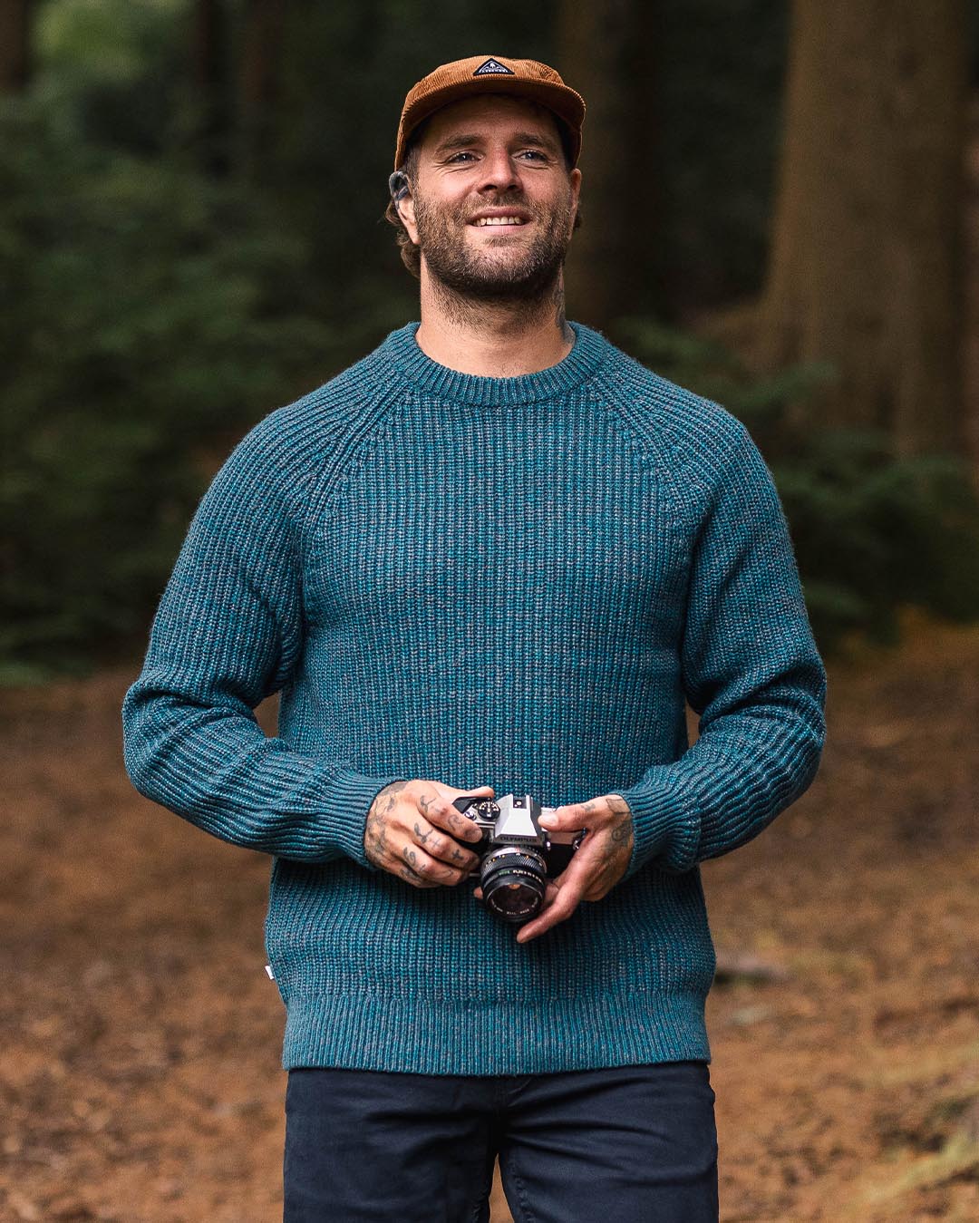 Fog Knitted Jumper - Deep Teal - Image 4