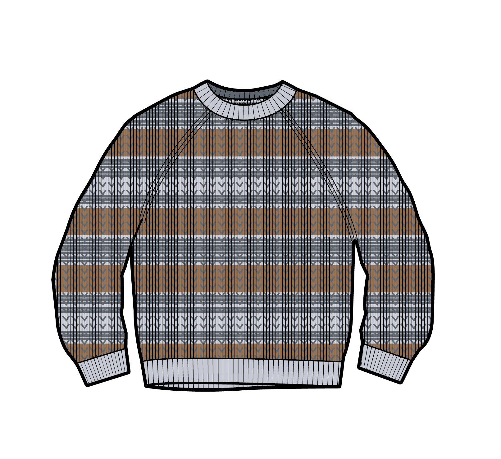 Fog Knitted Jumper - Faded Denim Multi Stripe - Image 9