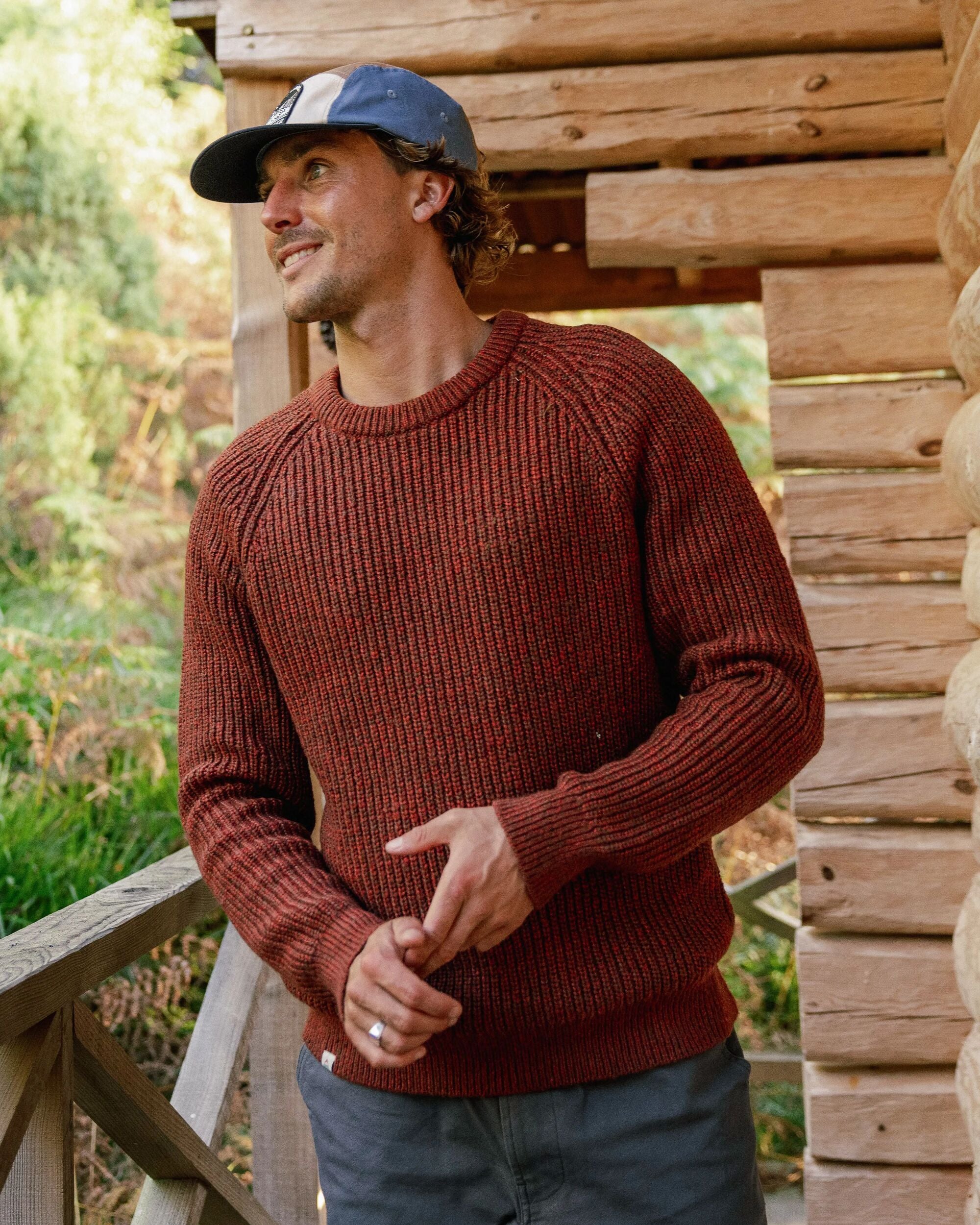 Fog Knitted Jumper - Red Ochre - Image 5