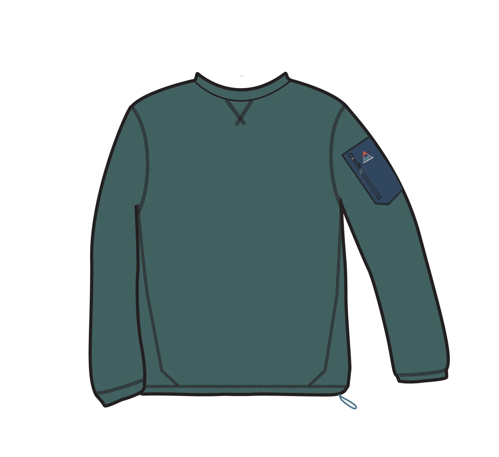 Forestscape Grid Fleece Crew - Deep Ocean - Image 7