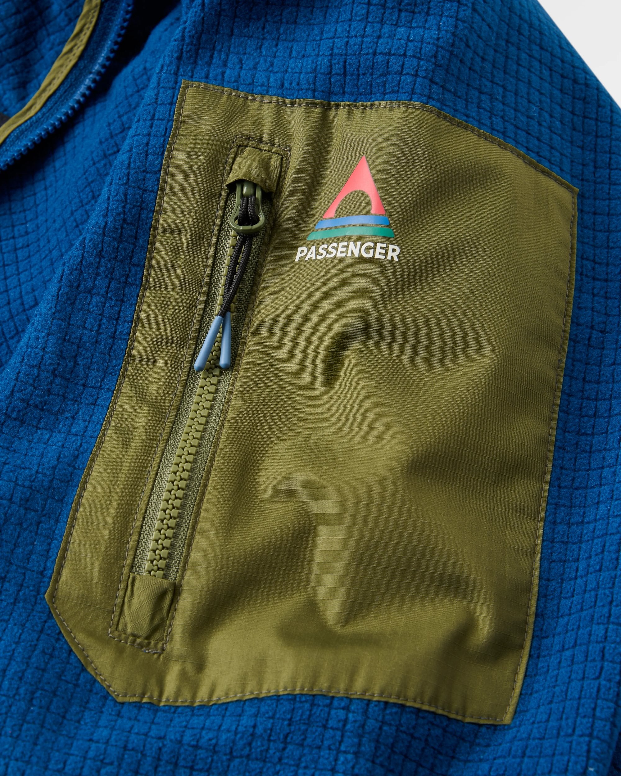 Forestscape Grid Fleece Hoodie - Blue Navy - Image 2