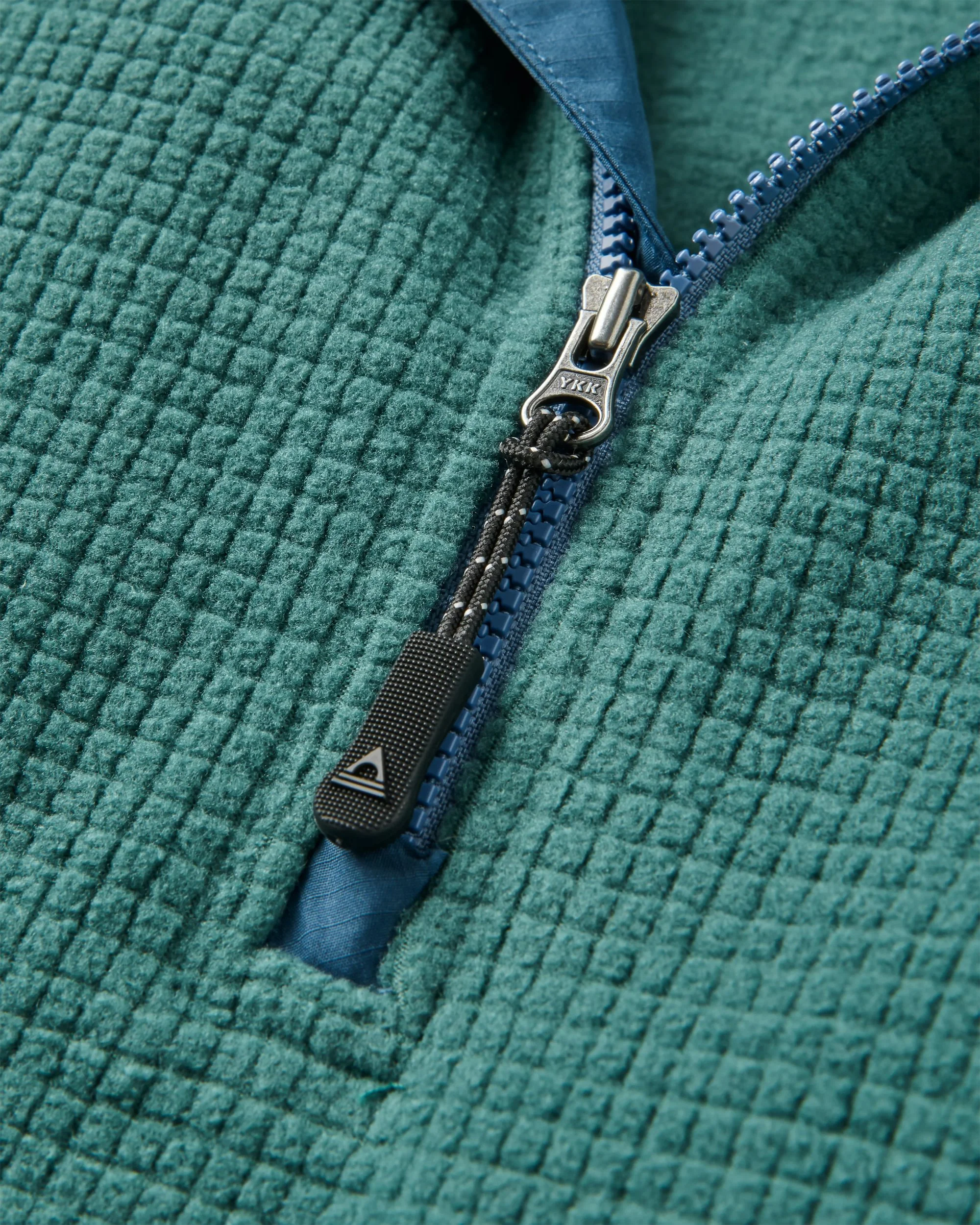 Forestscape Grid Fleece Hoodie - Deep Ocean - Image 7