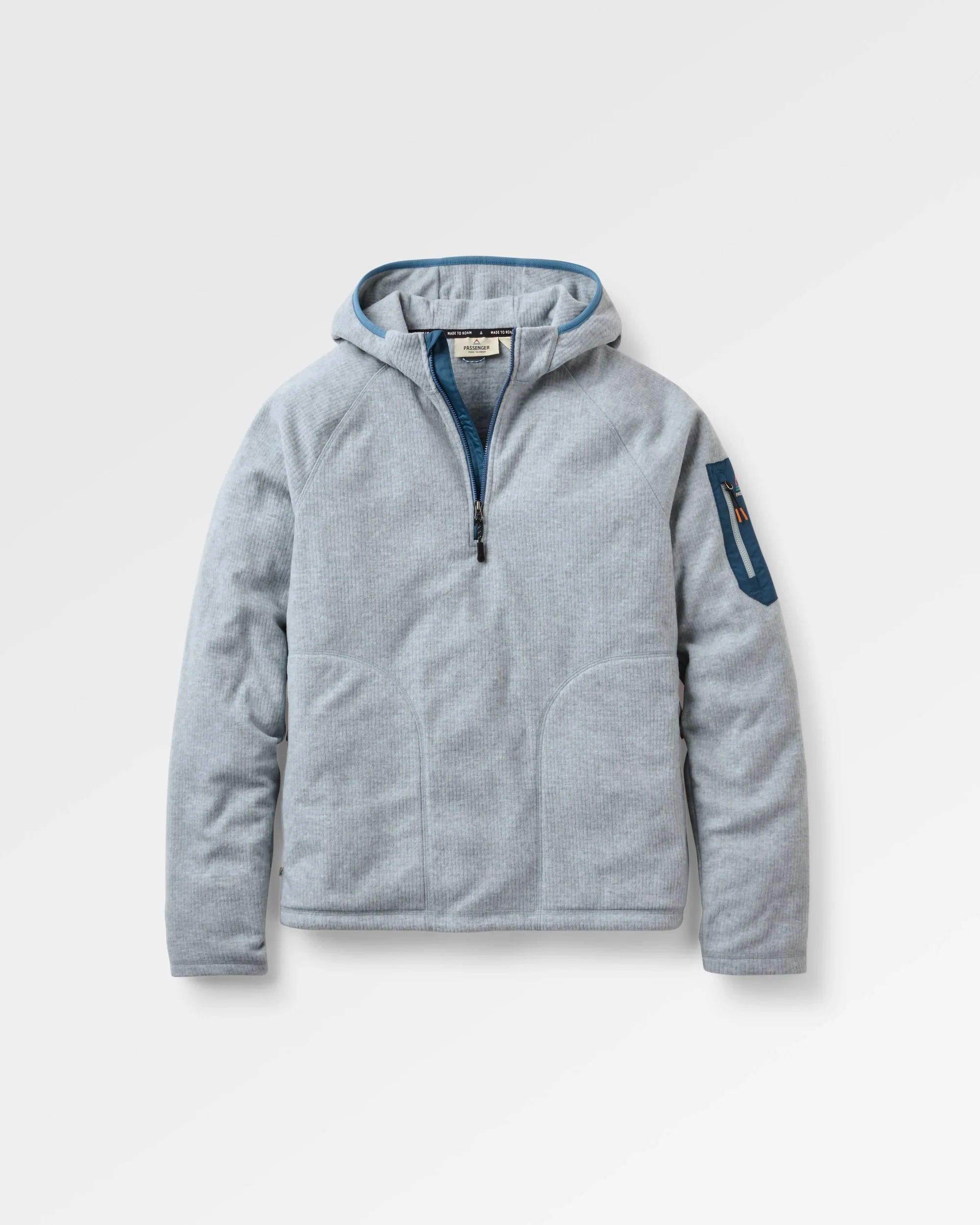 Forestscape Grid Fleece Hoodie - Grey Marl - Image 2