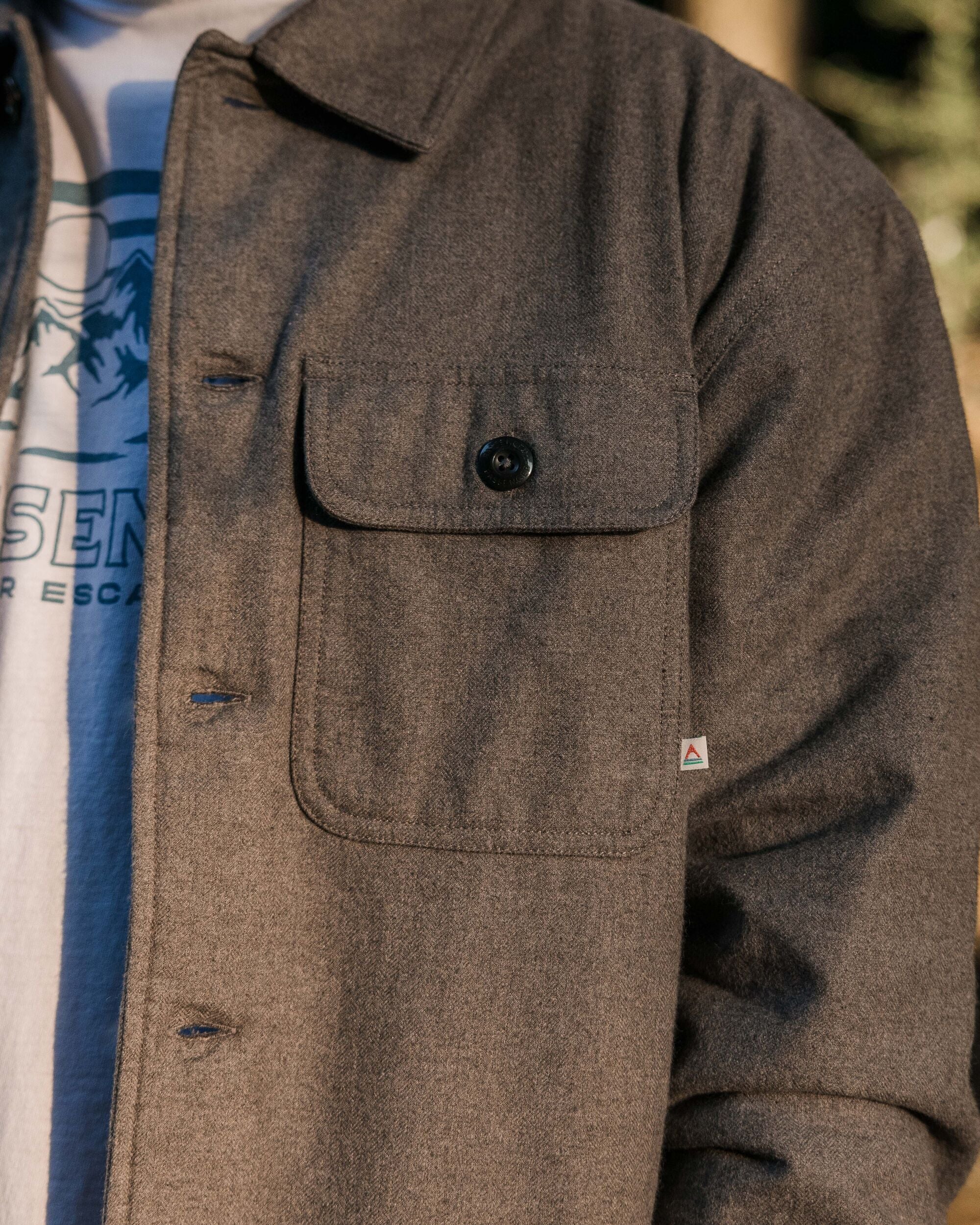 Freestyle Sherpa-Lined Overshirt - Grey Marl - Image 10