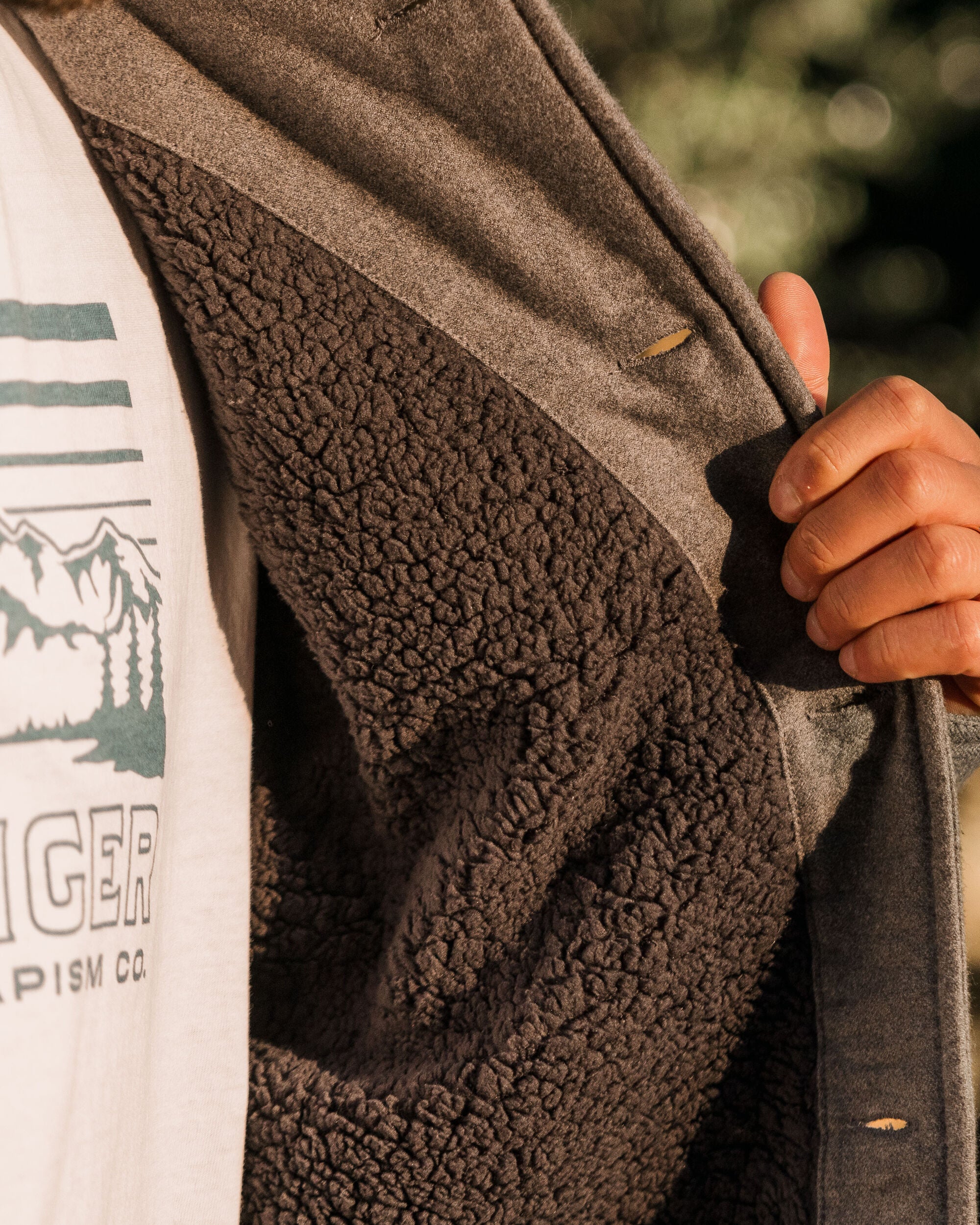 Freestyle Sherpa-Lined Overshirt - Grey Marl - Image 4