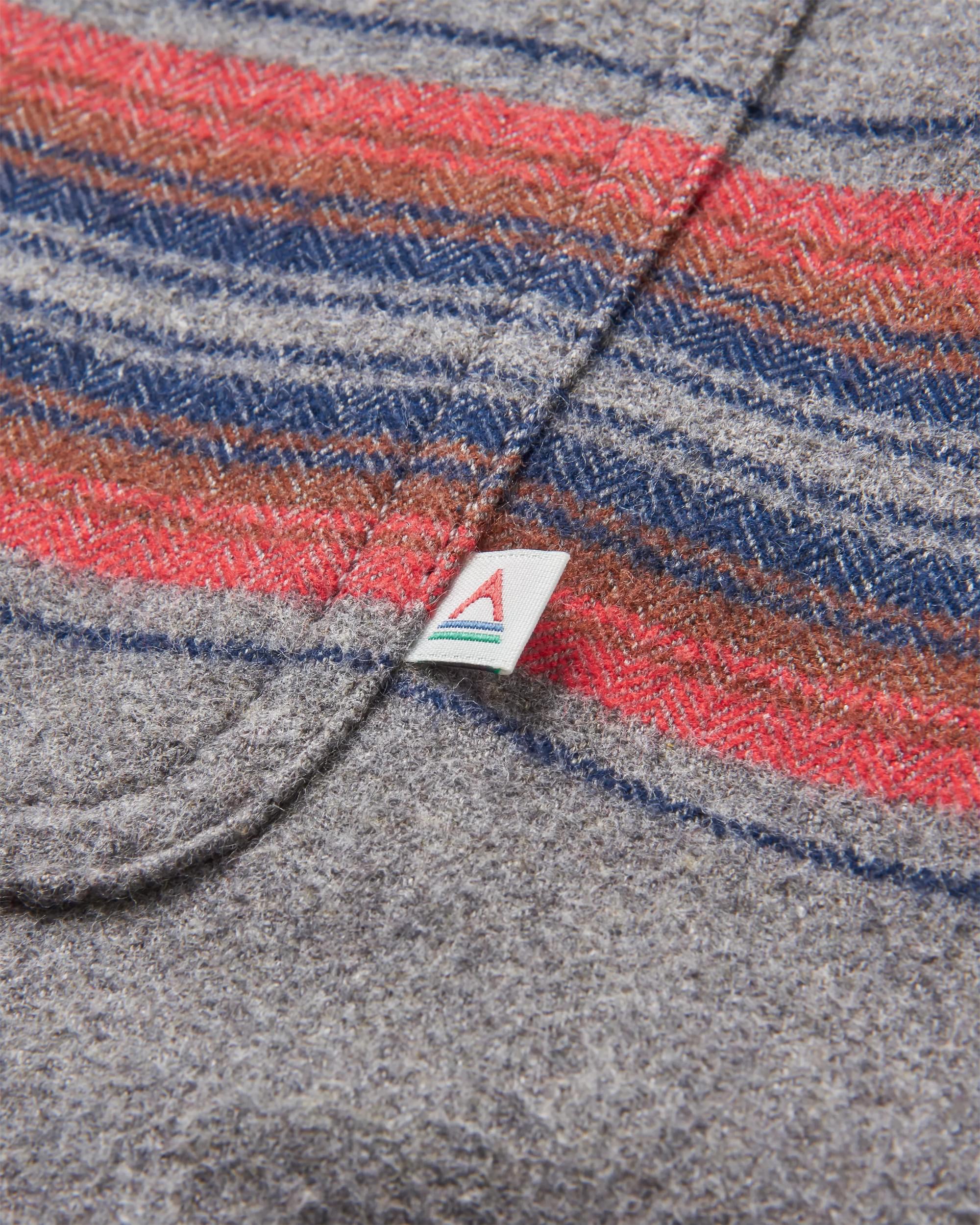Freestyle Sherpa-Lined Overshirt - Grey Marl Stripe - Image 7