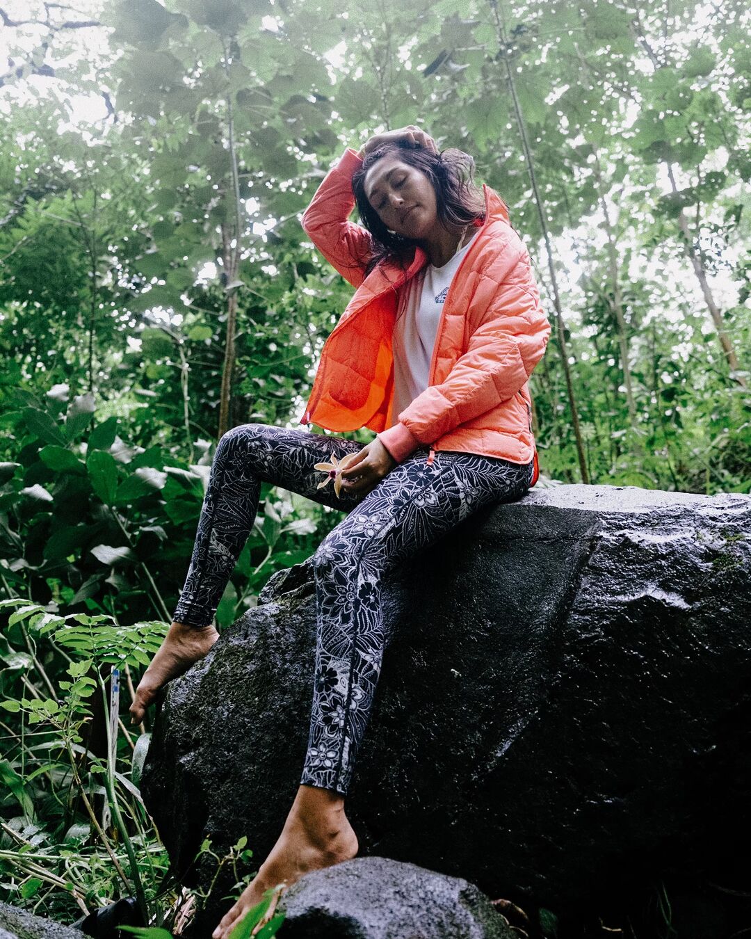 Fresh Air Leggings - Black Floral - Image 3