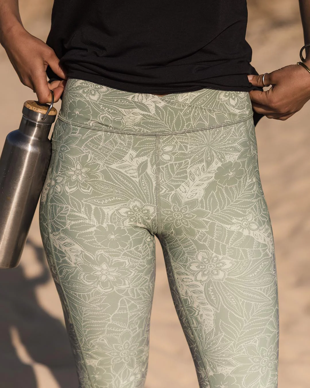 Fresh Air Leggings - Pistachio Floral - Image 2