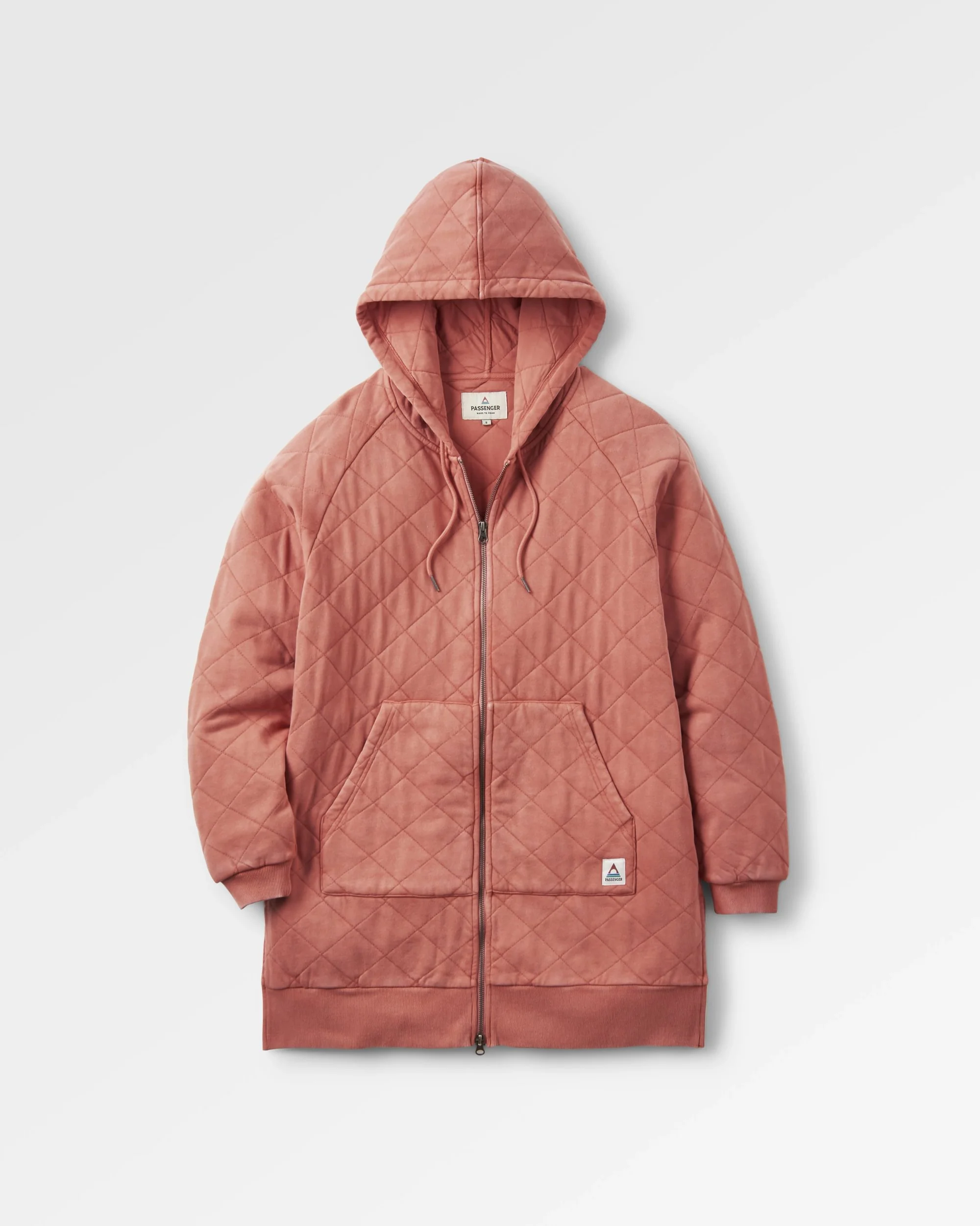 Getaway Quilted Full Zip Hoodie - Burnt Orange - Image 2