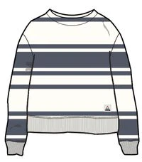 Graceful Textured LS Top - Navy Stripe - Image 8