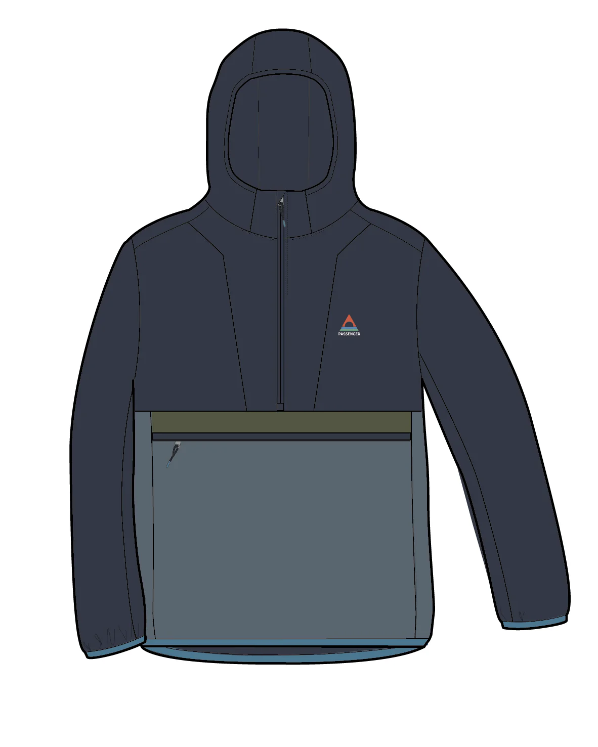 Gusto Windshell Anorak - Charcoal/Storm Grey - Image 10
